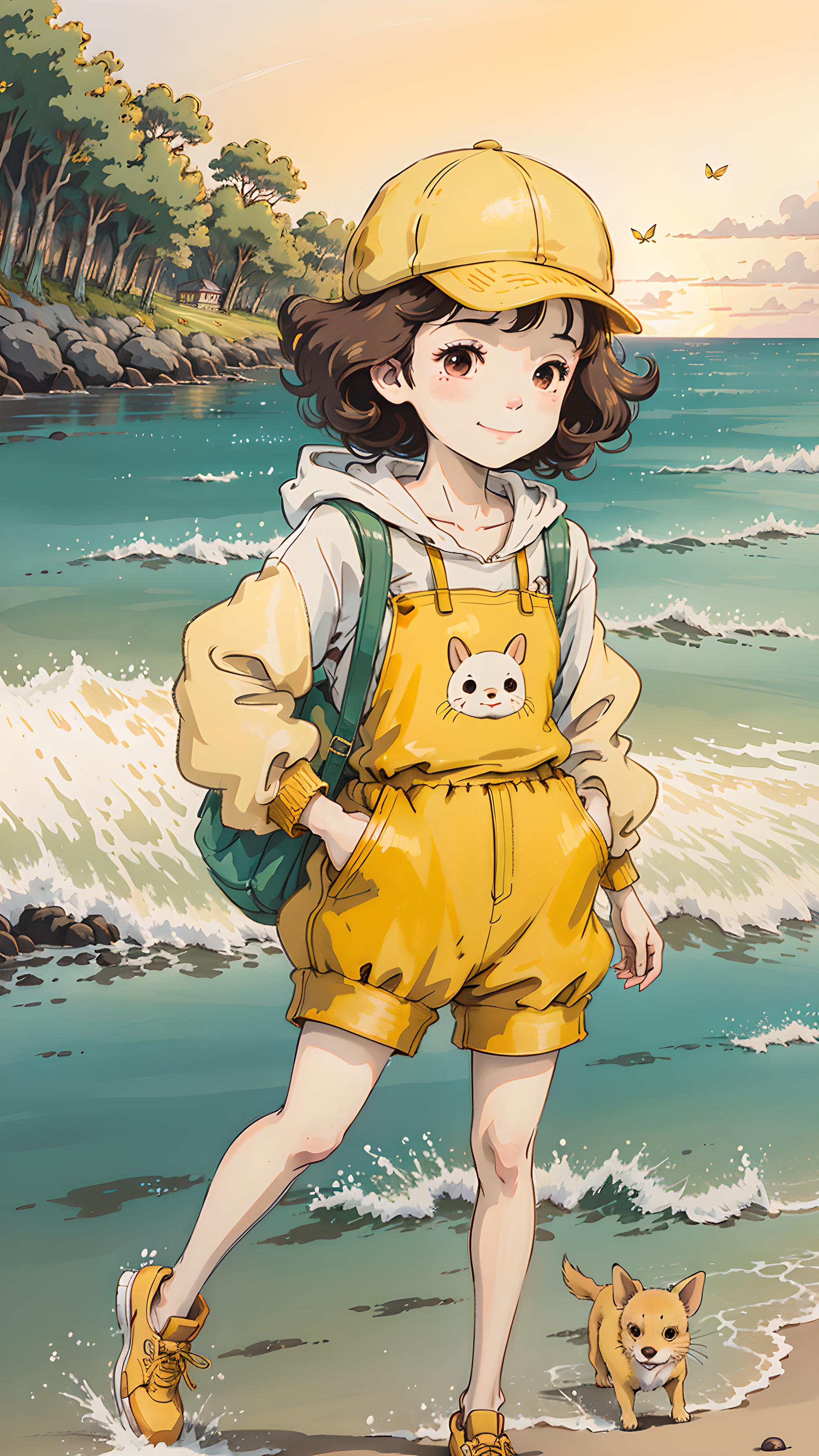 大海，少女