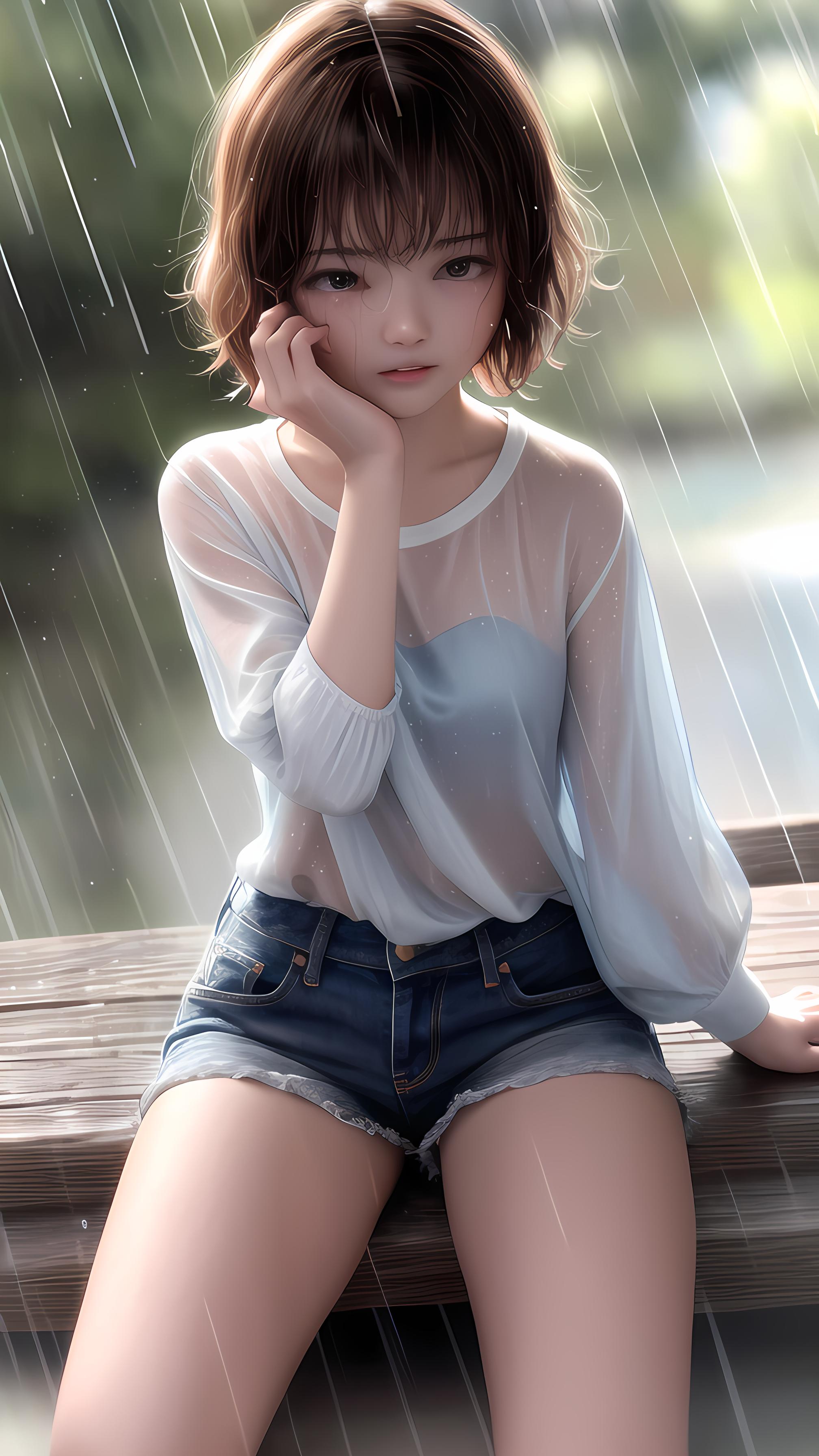 雨中少女