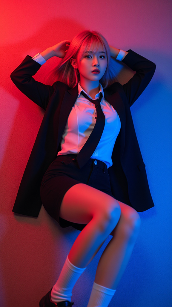 黑色西装女孩