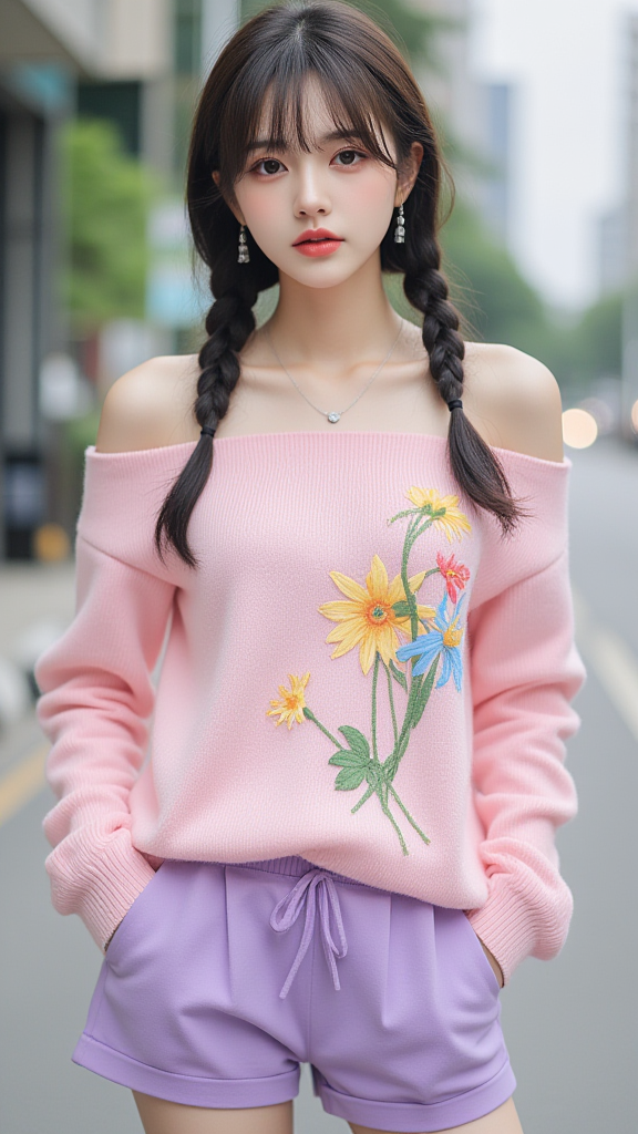 麻花辫子女孩
