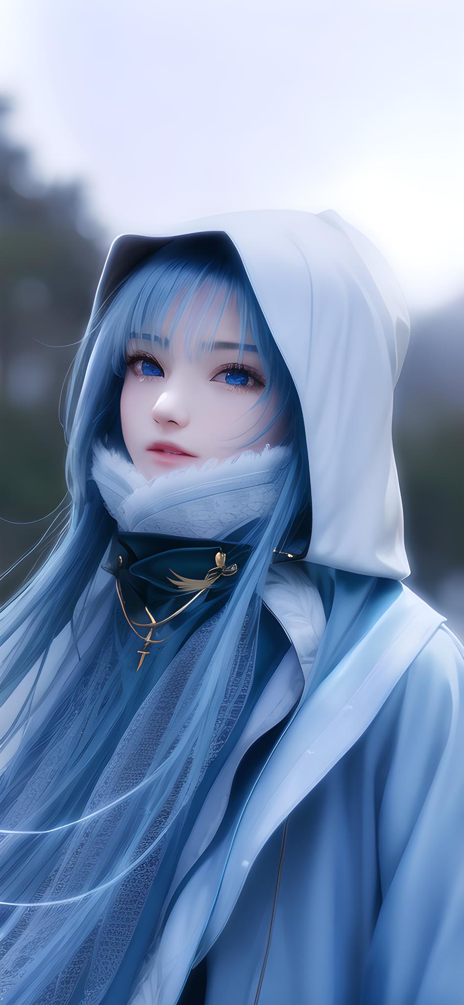 雪中少女