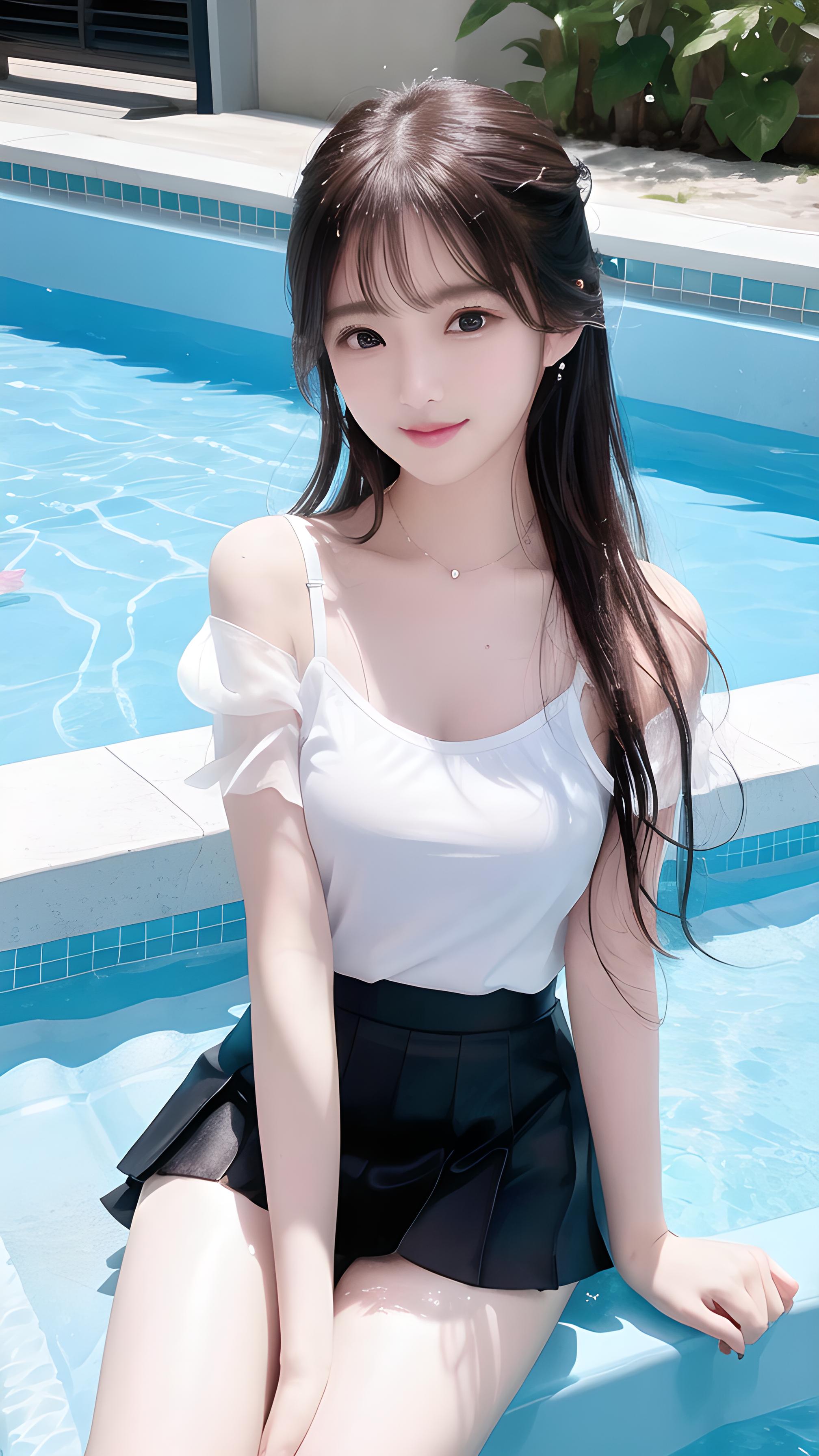 泳池美女