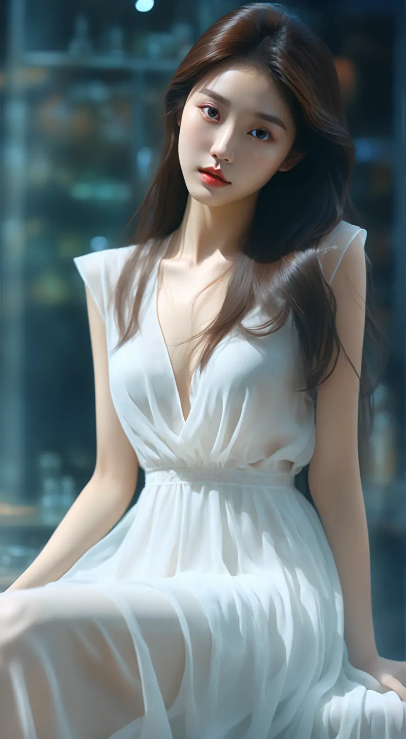 温柔气质白裙美女