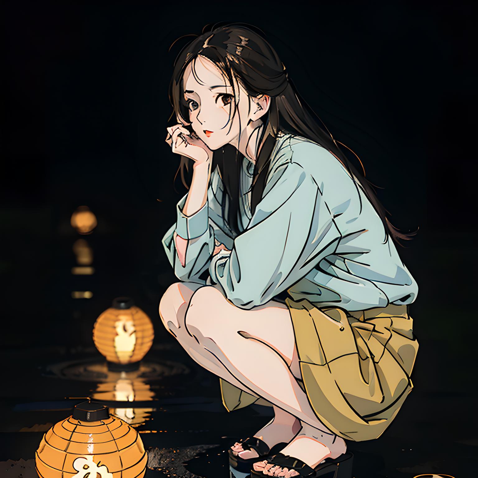 雨夜里的女孩