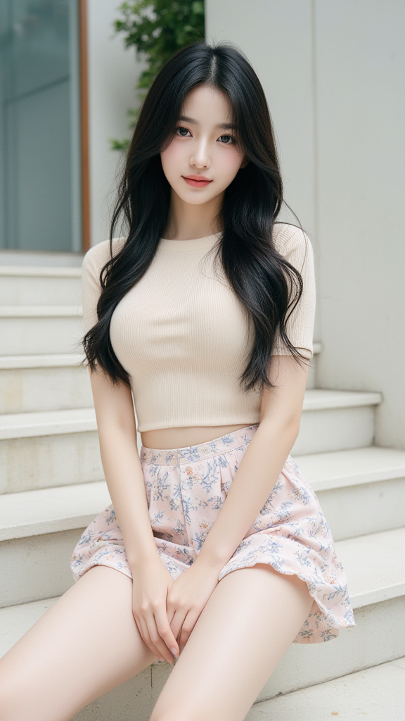 碎花裙女孩