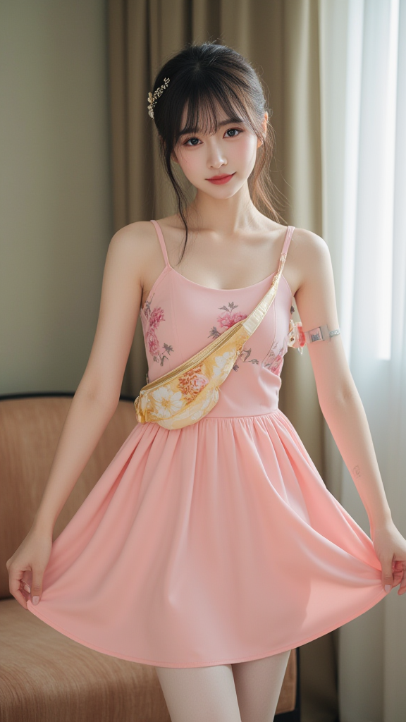 吊带裙女孩