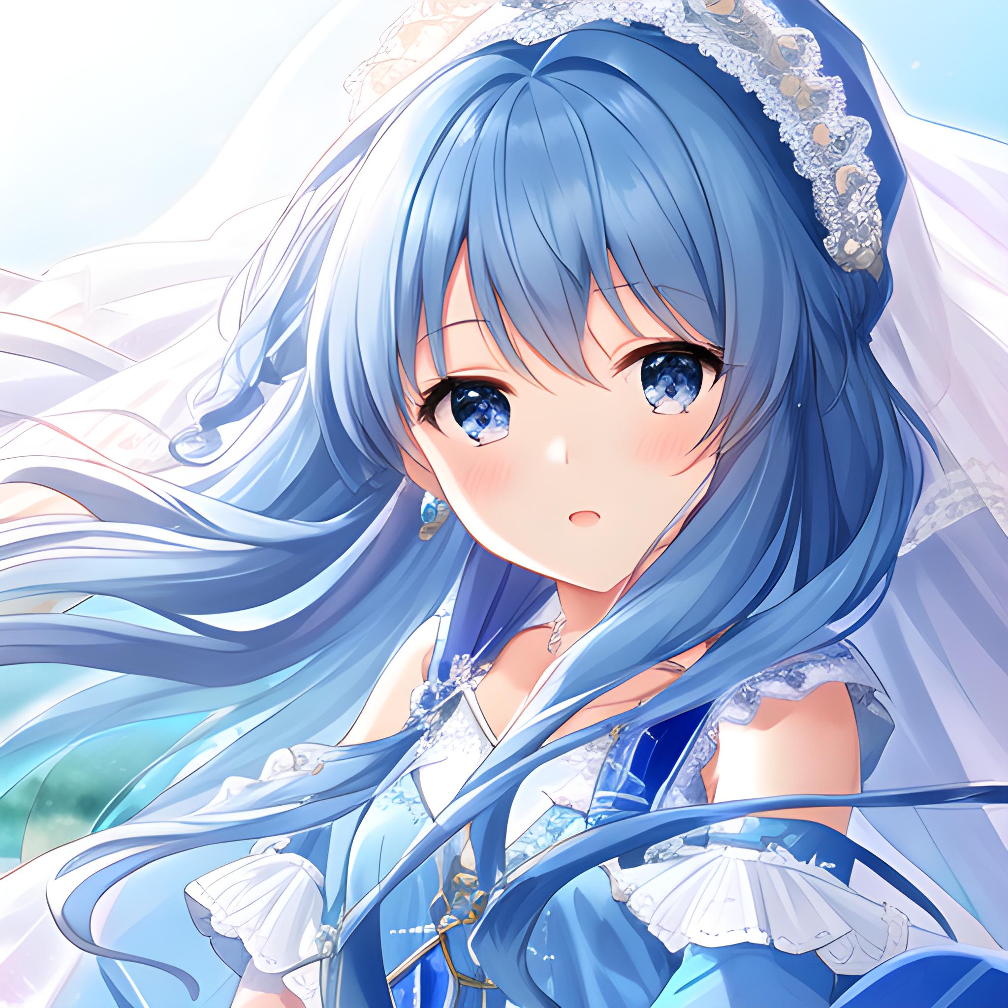 淡蓝色美女
