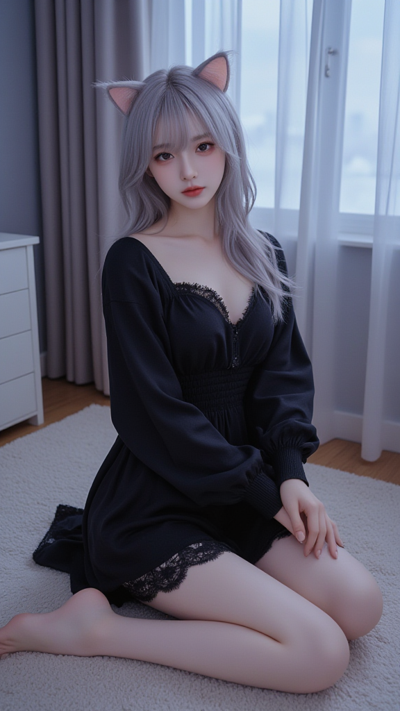 猫耳饰品少女