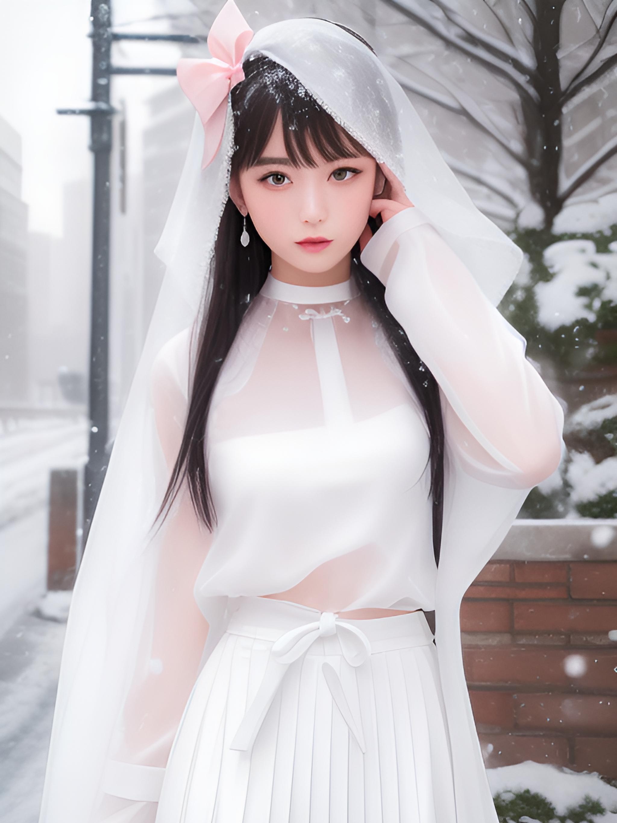 雪中少女