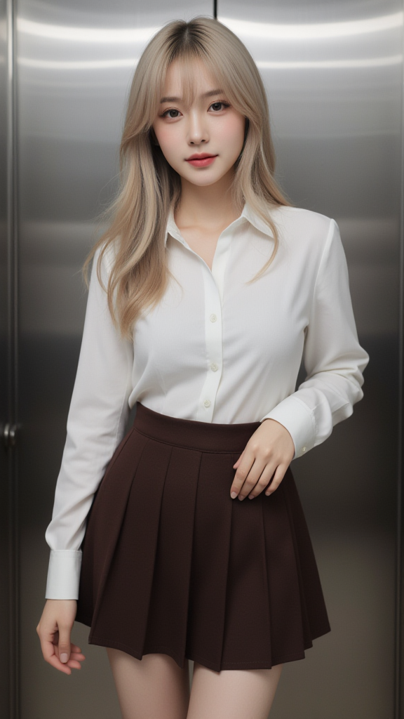 百褶裙女孩
