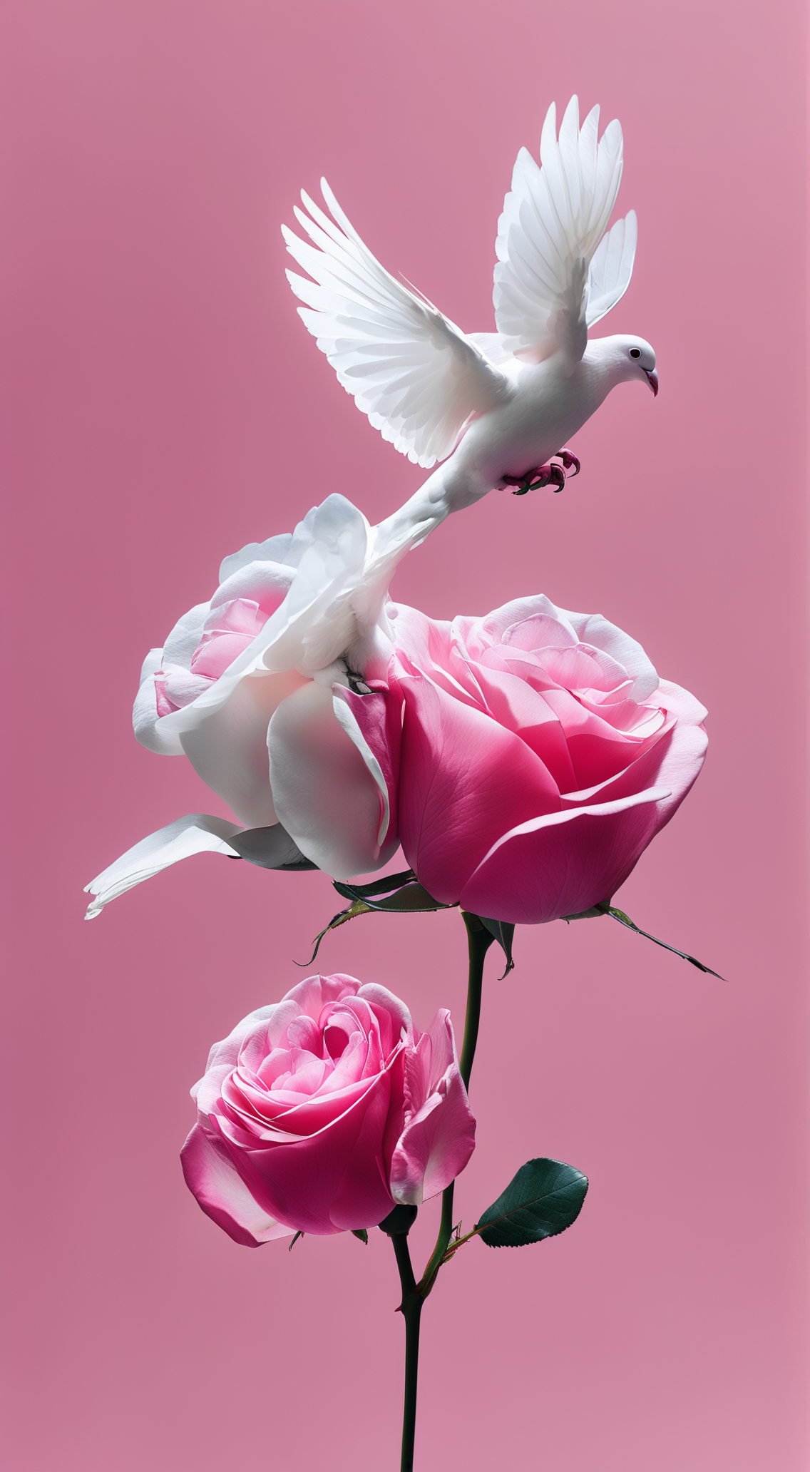 和平鸽与玫瑰