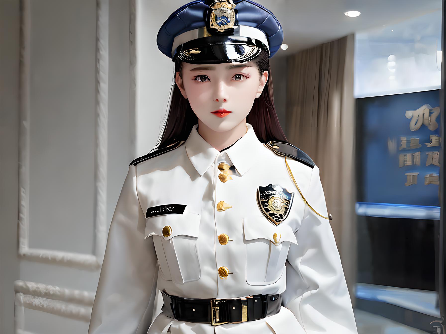 制服少女，漂亮警花