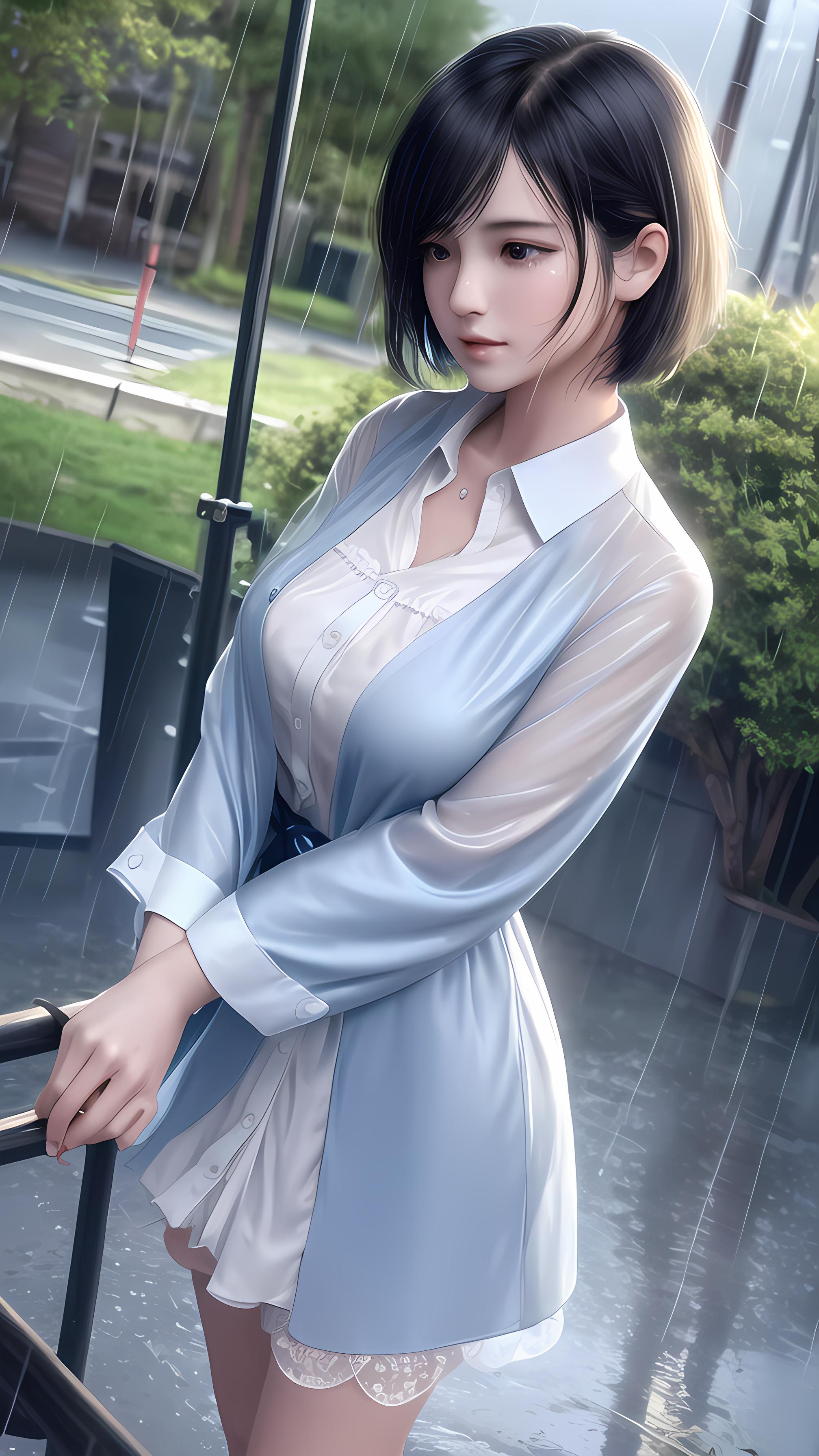 雨中少女