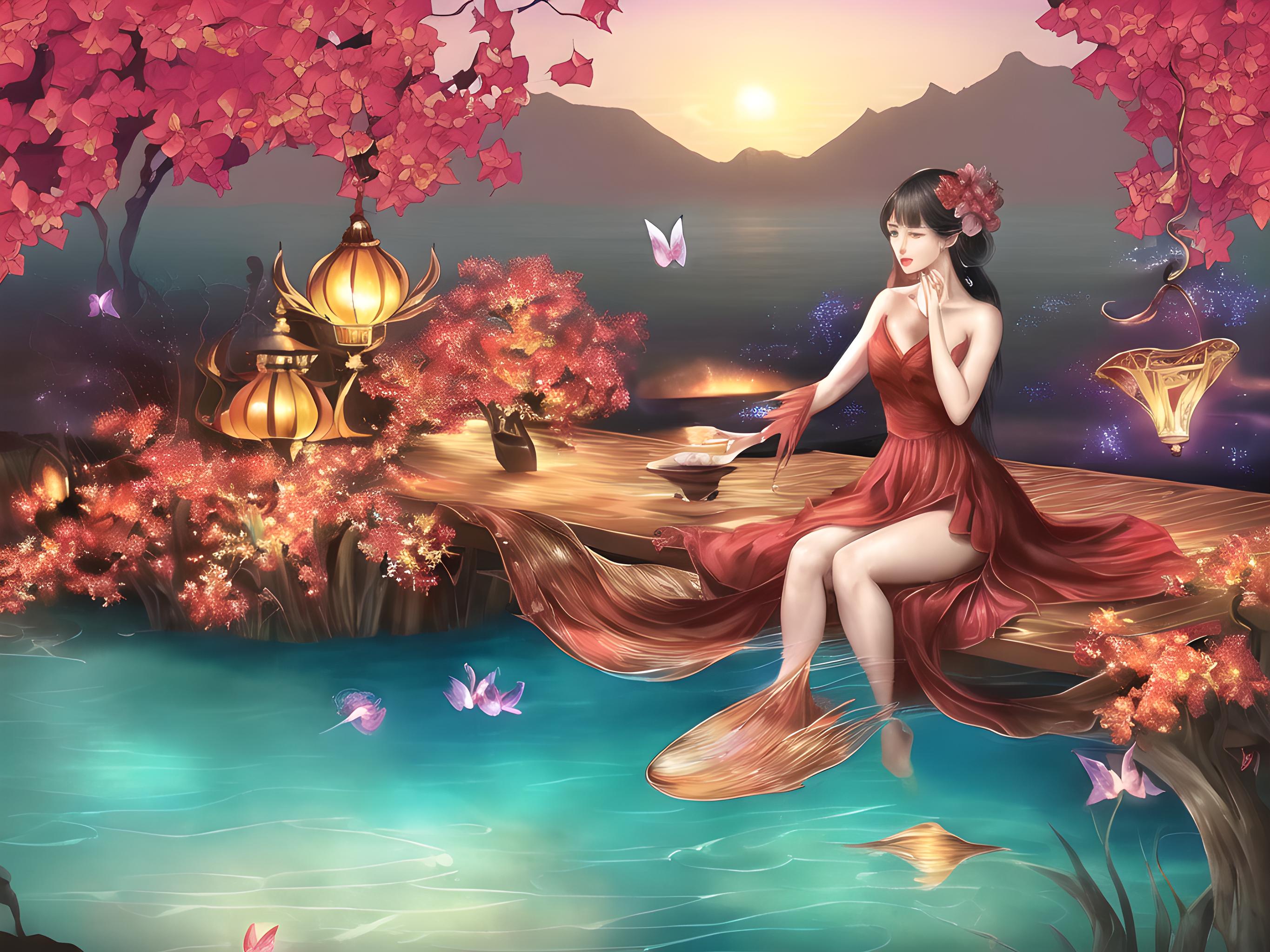 星蝶伴黄昏