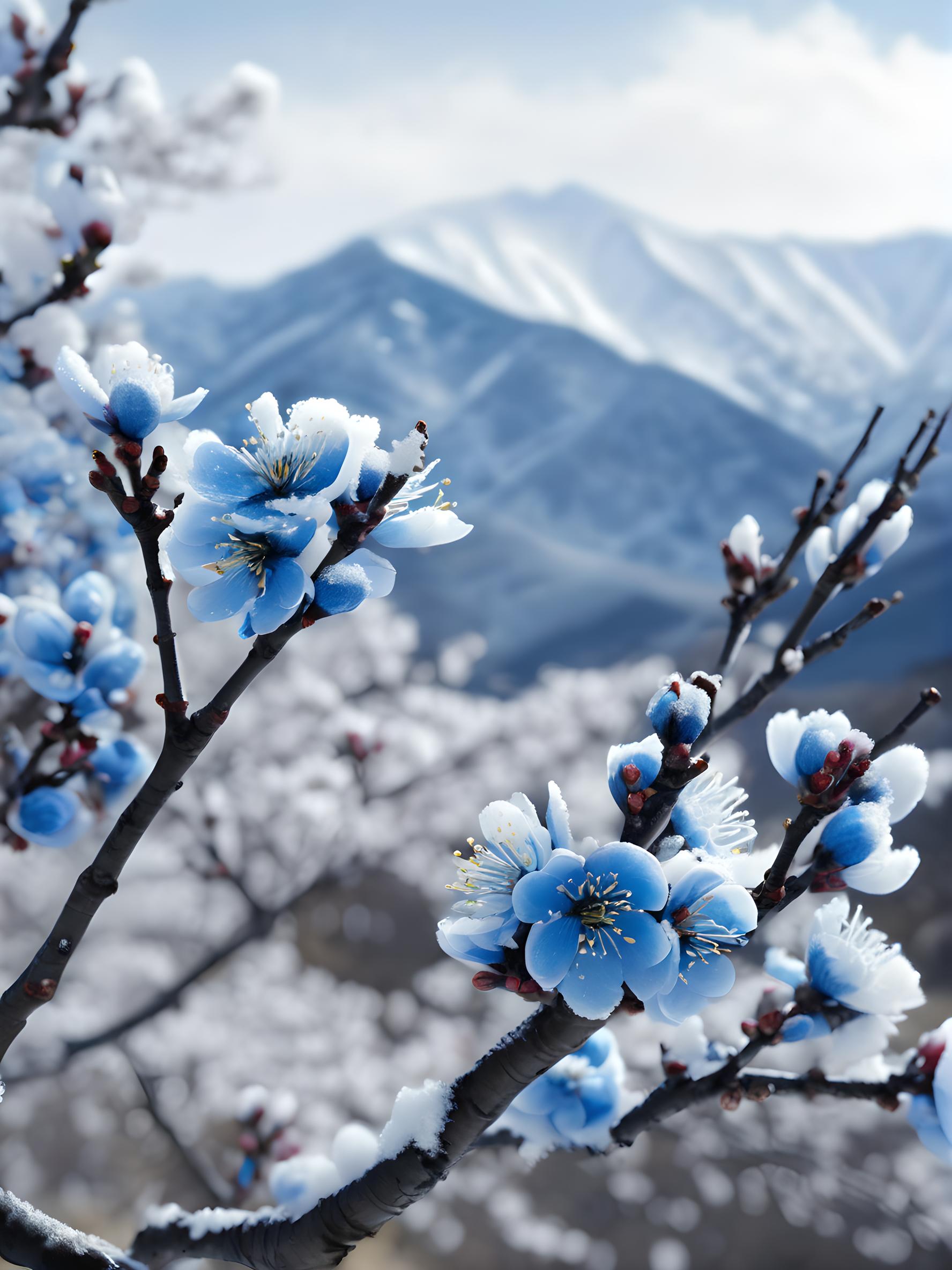 雪中蓝梅