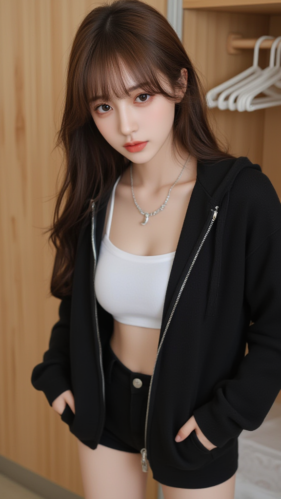 黑色外套女孩