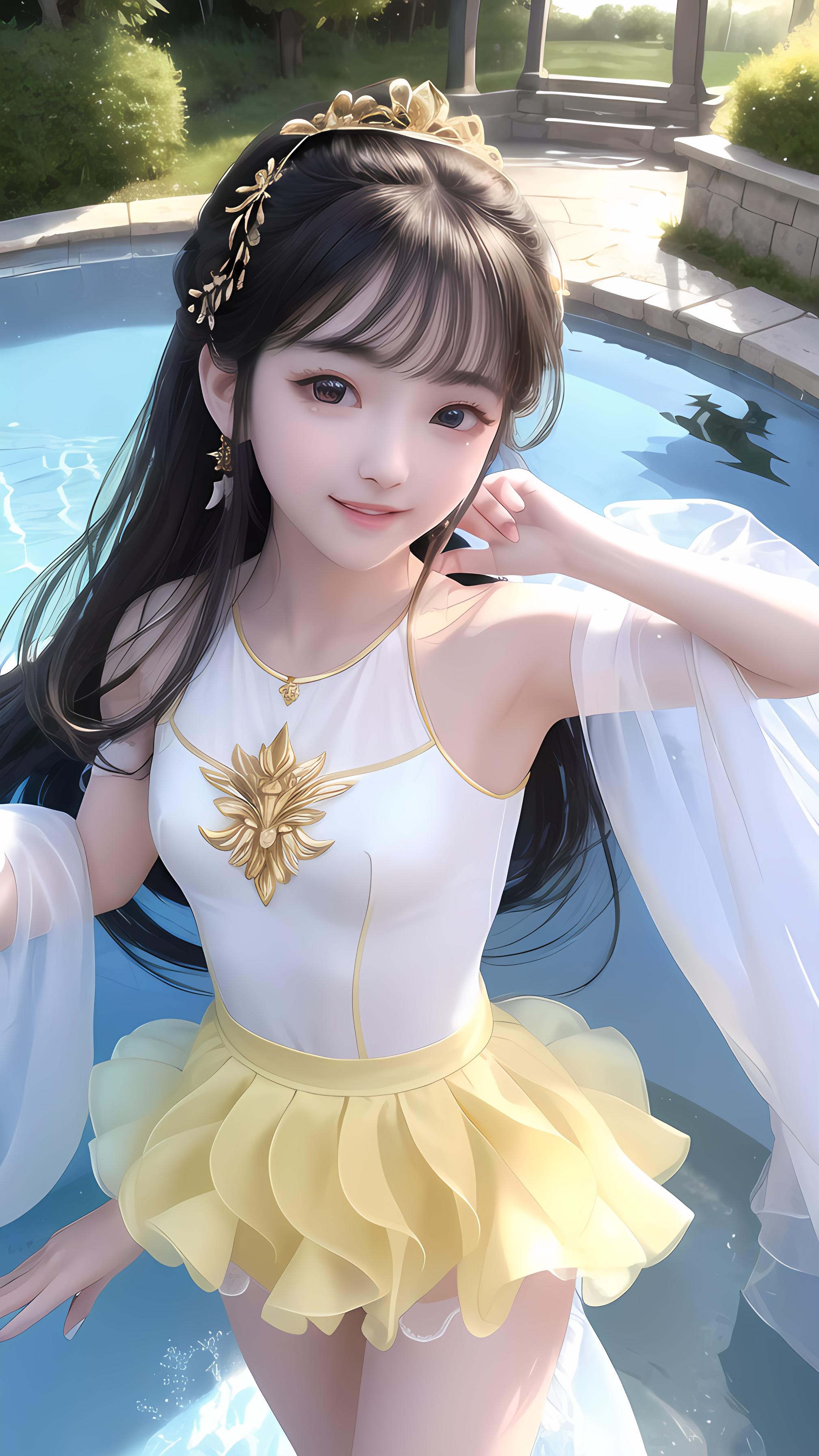 泳池少女