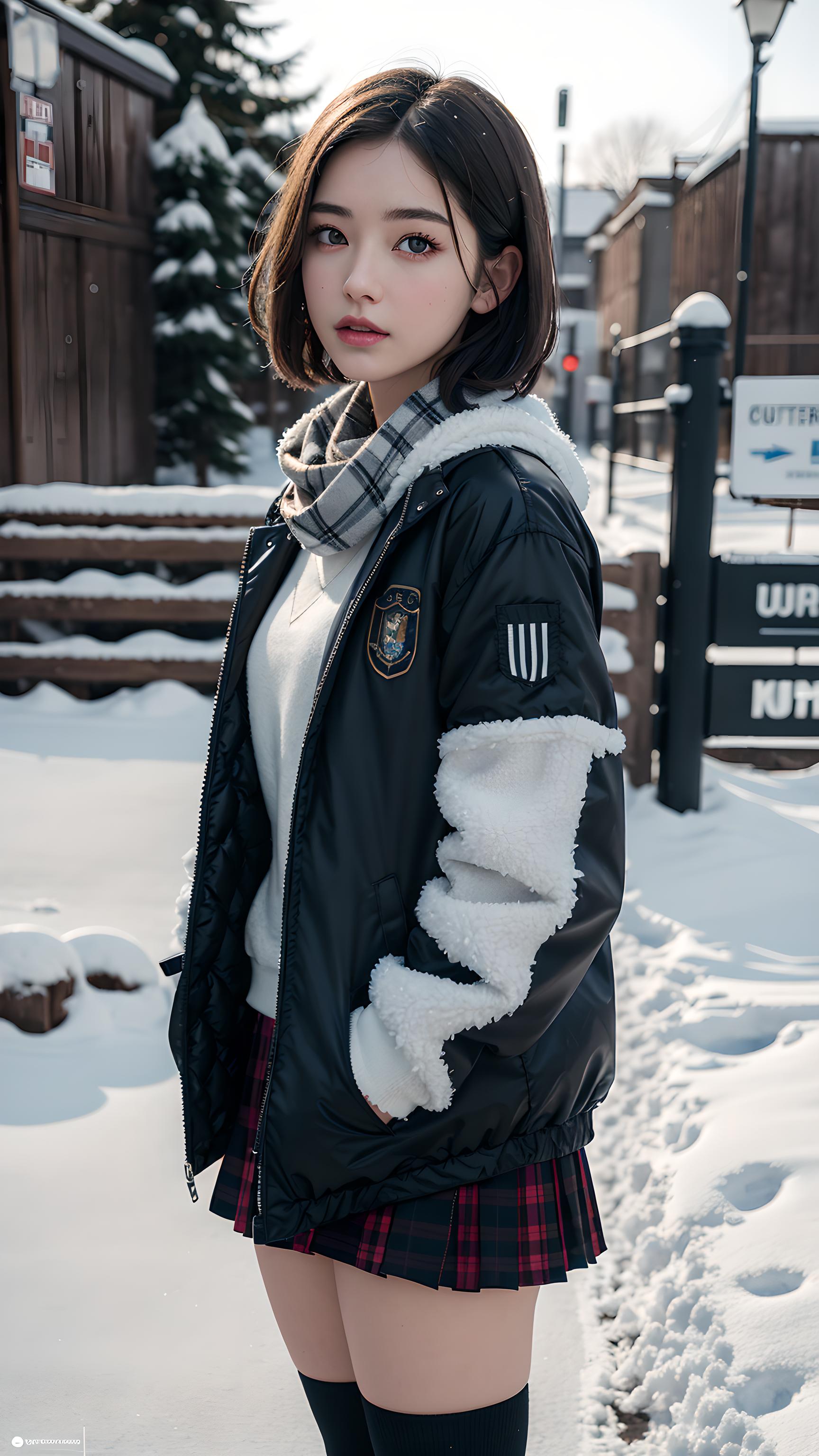 雪地美女