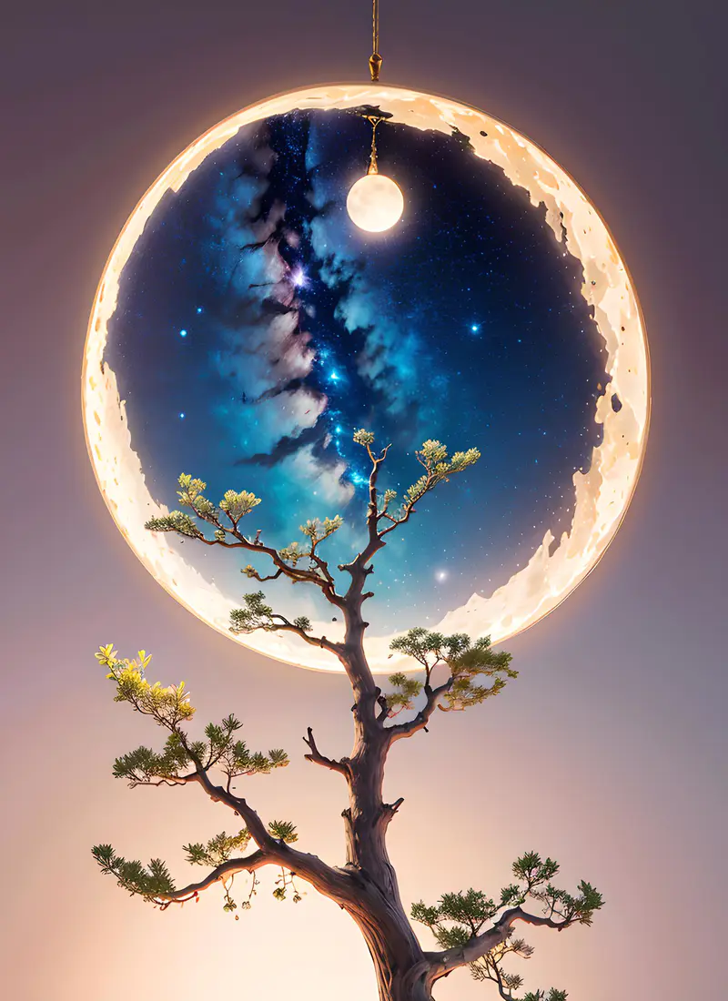树枝上的月亮