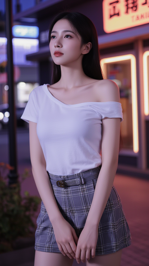 格子裙女孩