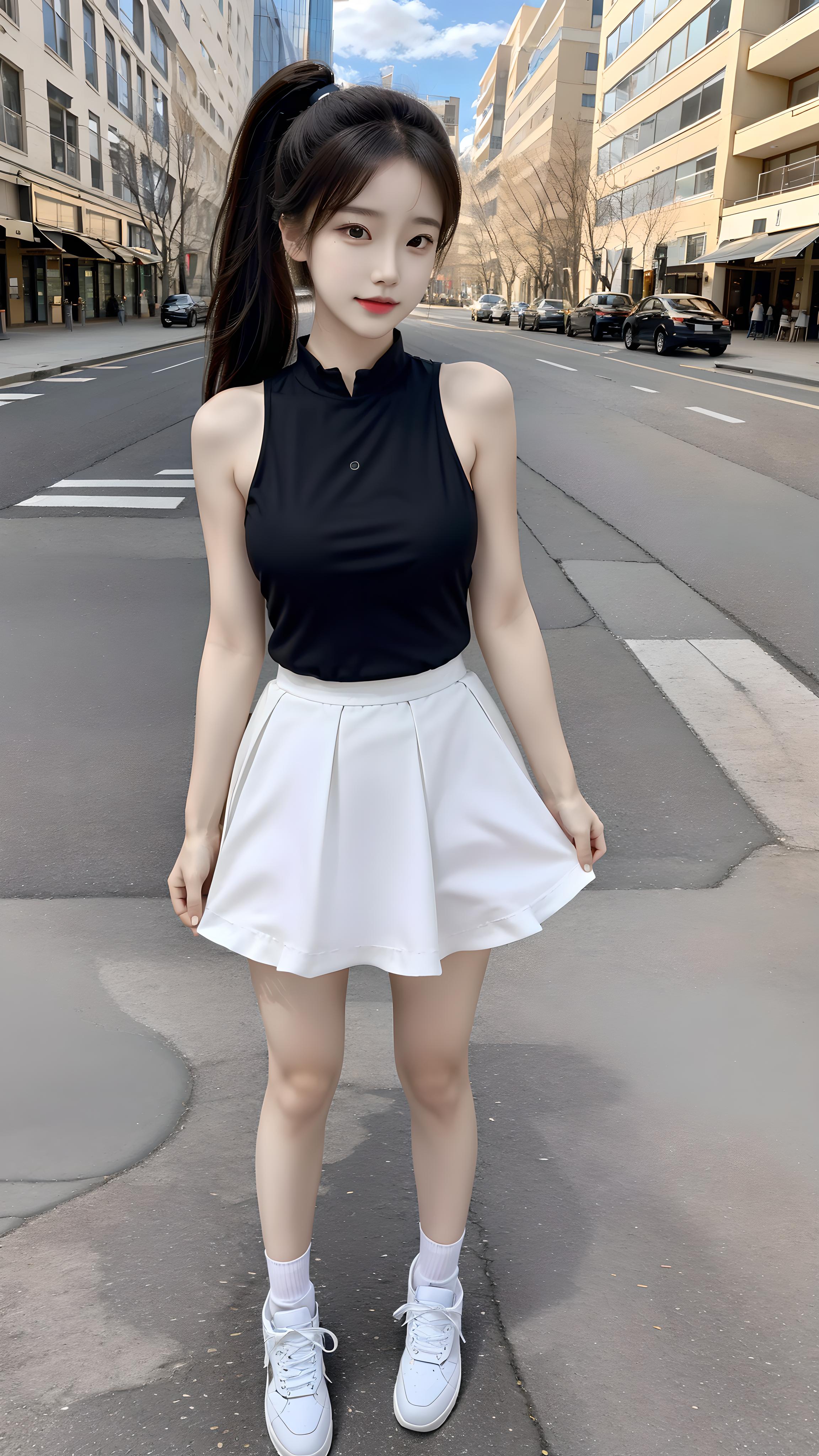 白色短裙