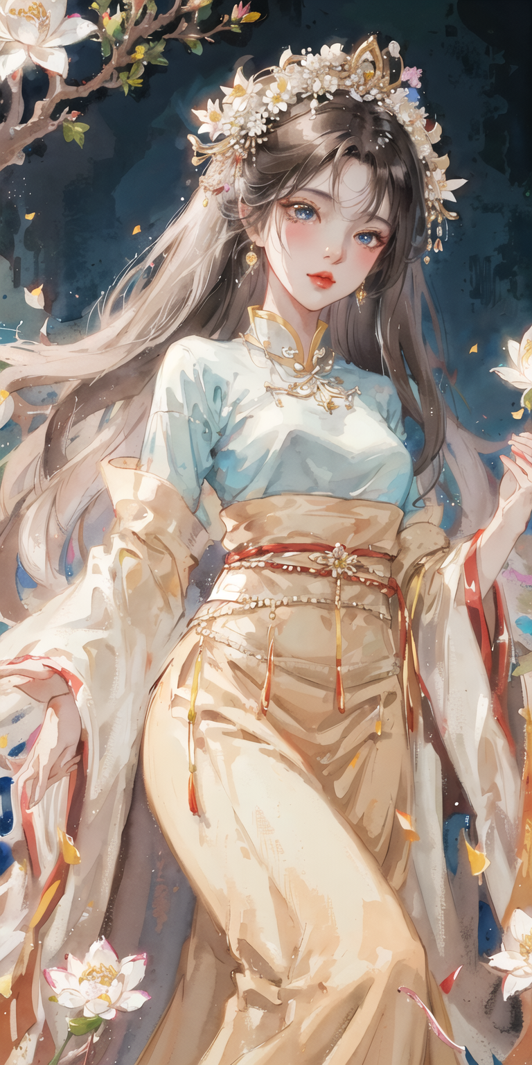 少女与花