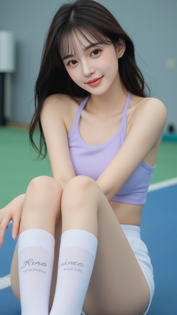 紫色背心女孩