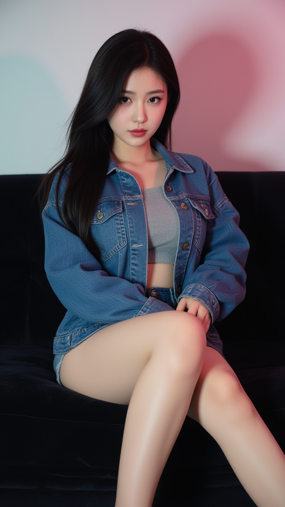牛仔外套女孩