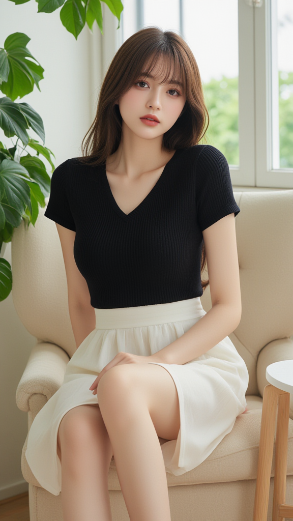 白色短裙女孩