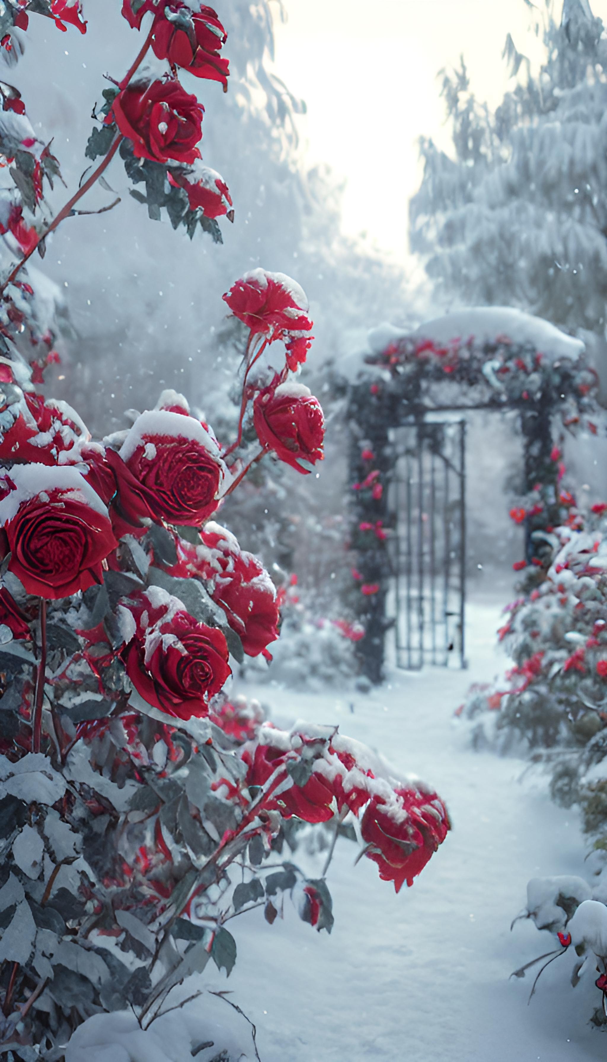冬天红玫瑰