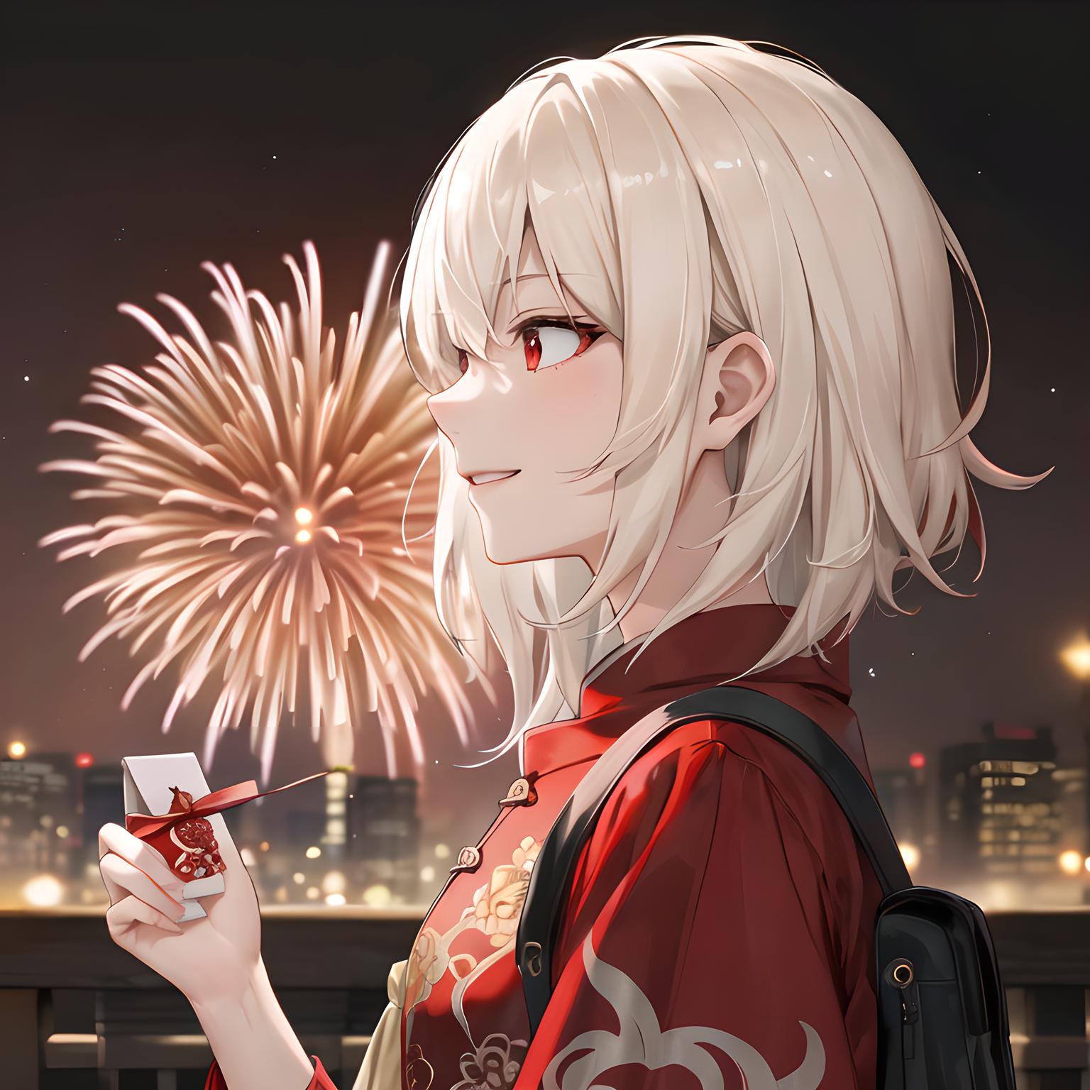 新年烟花少女