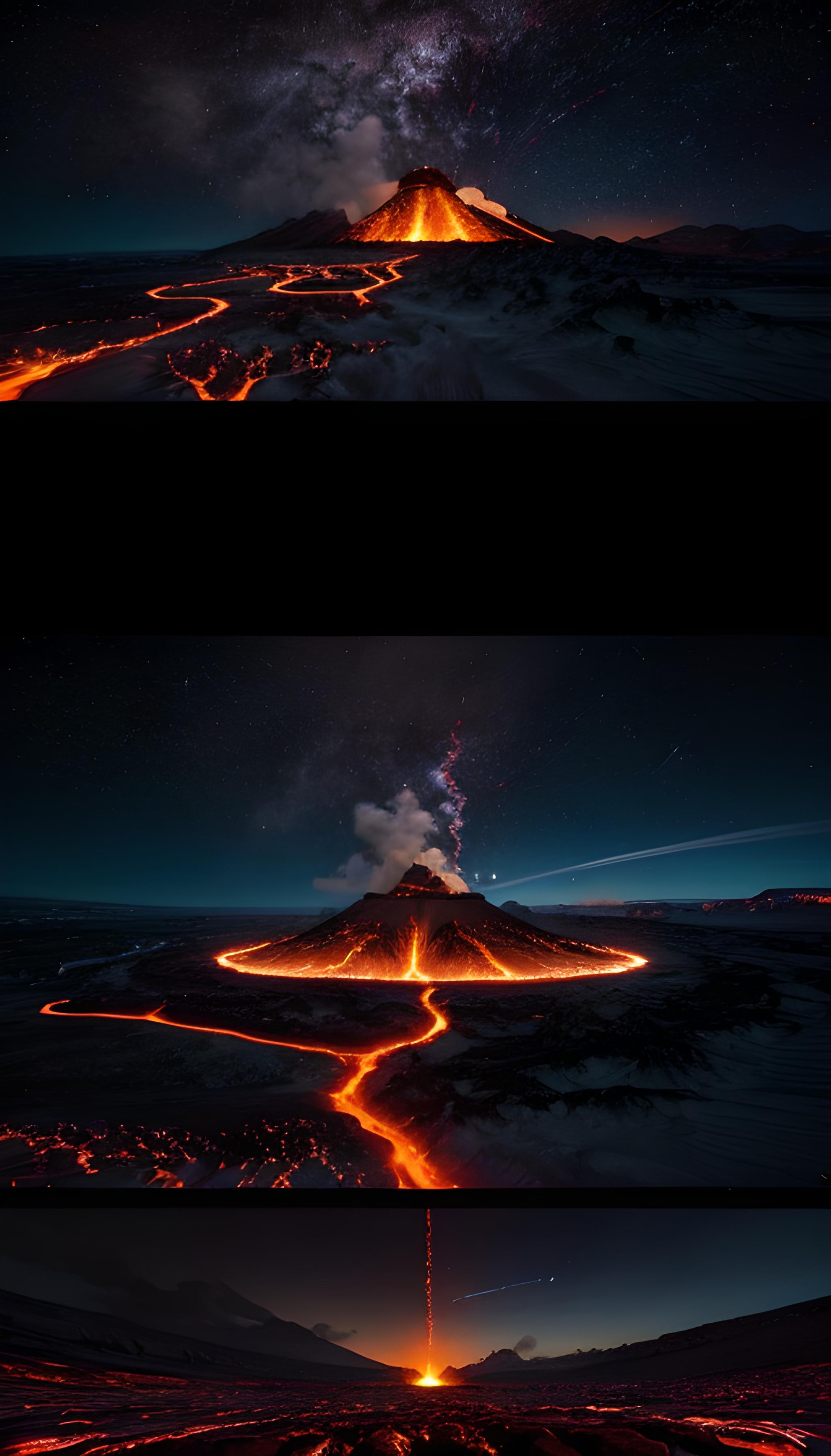 星空下的活火山