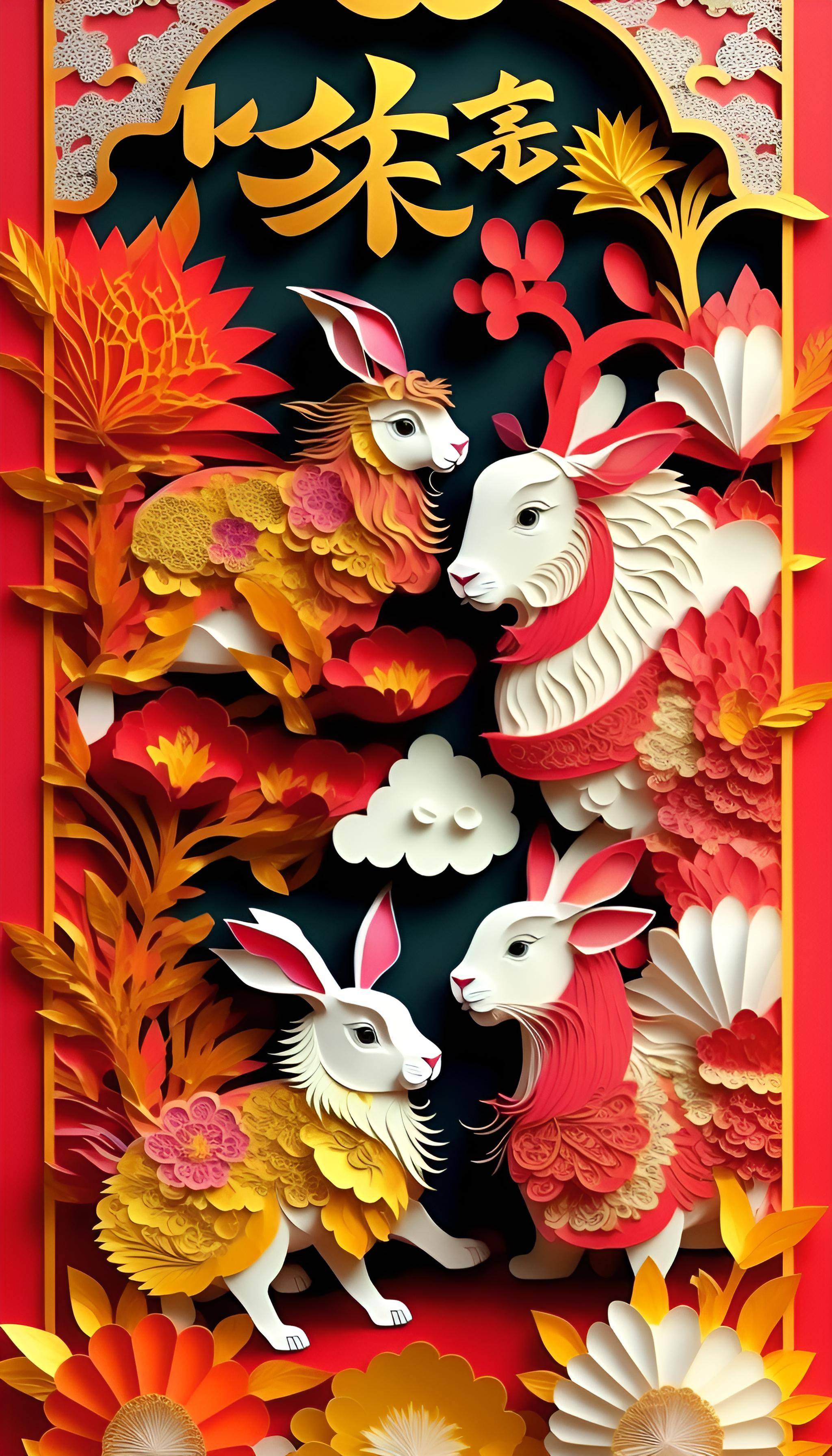 新年海报兔子吉祥