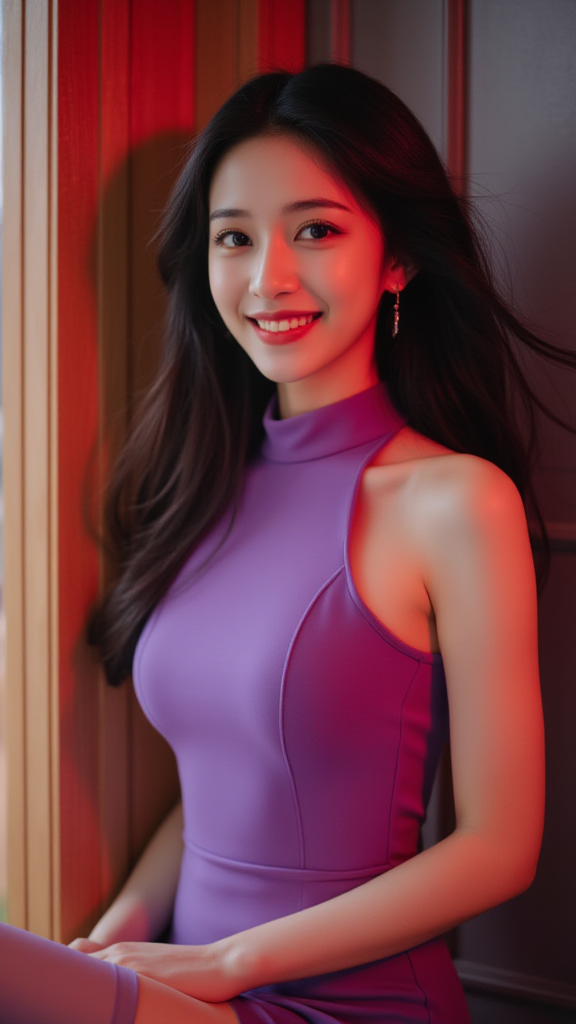 露肩上衣女孩