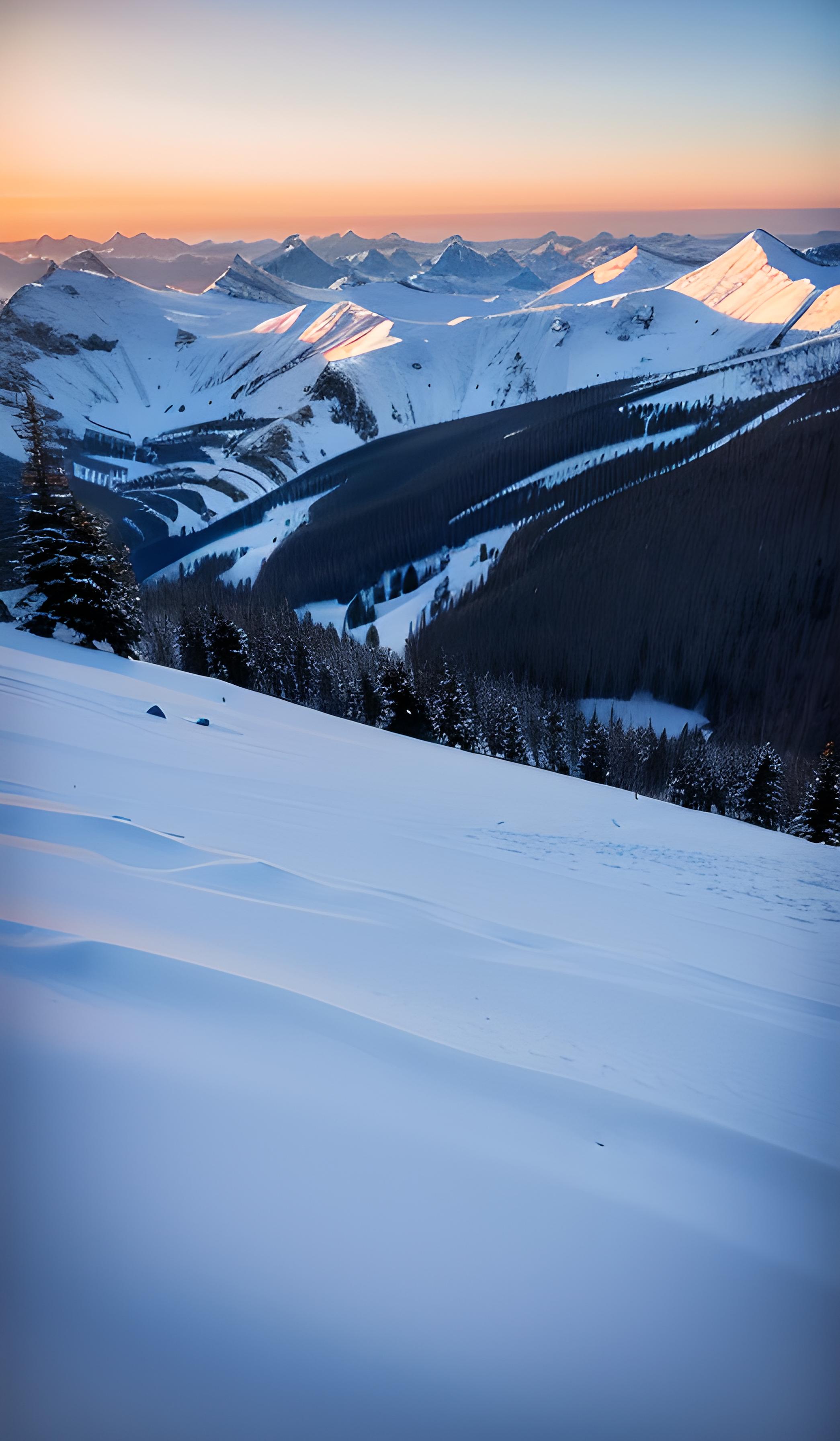 雪山日出