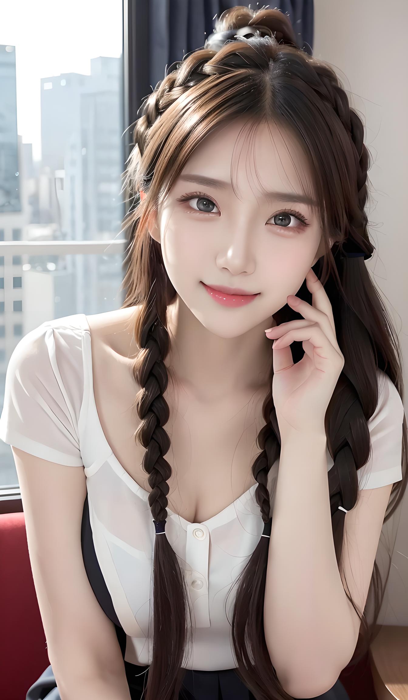 清纯丸子头