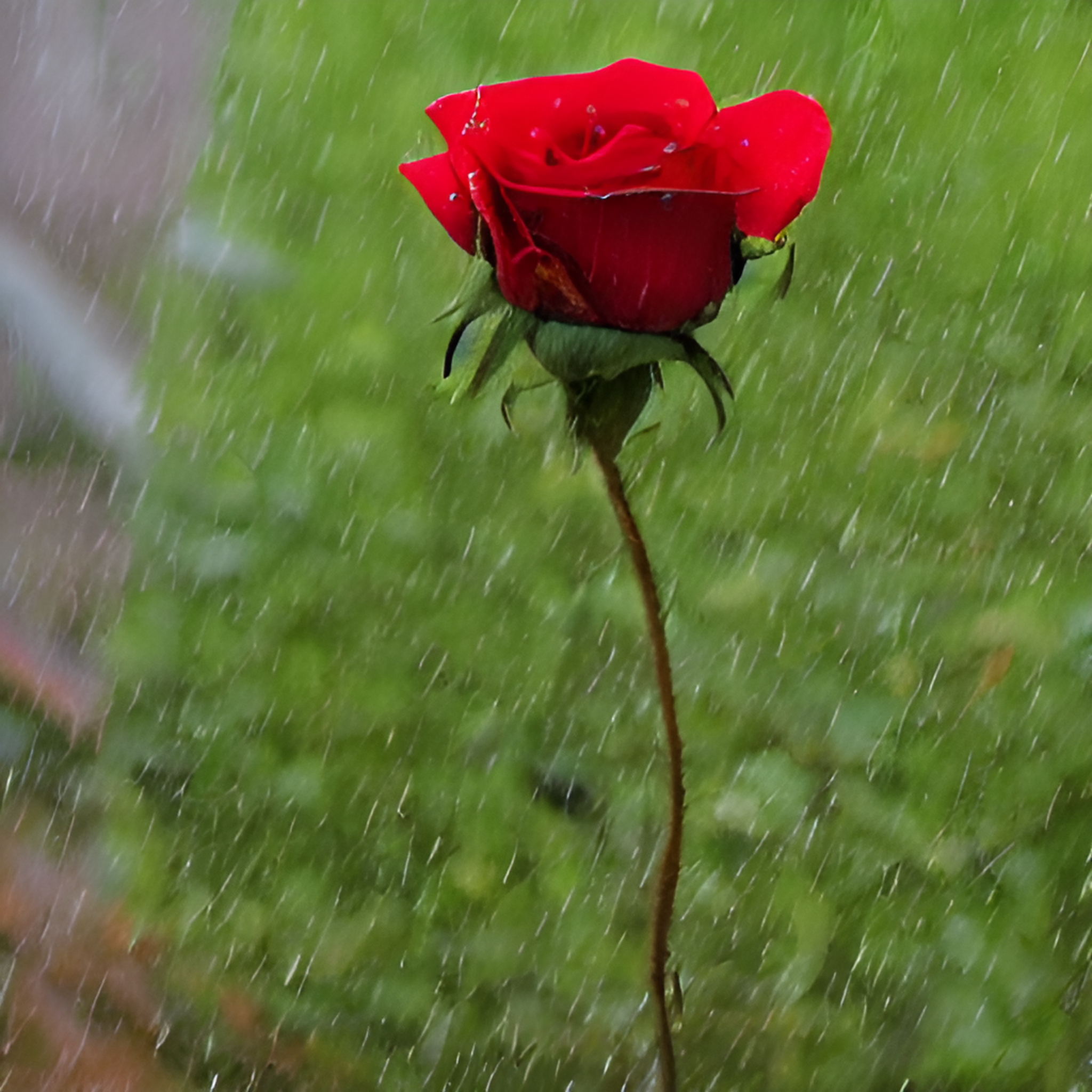 雨中玫瑰