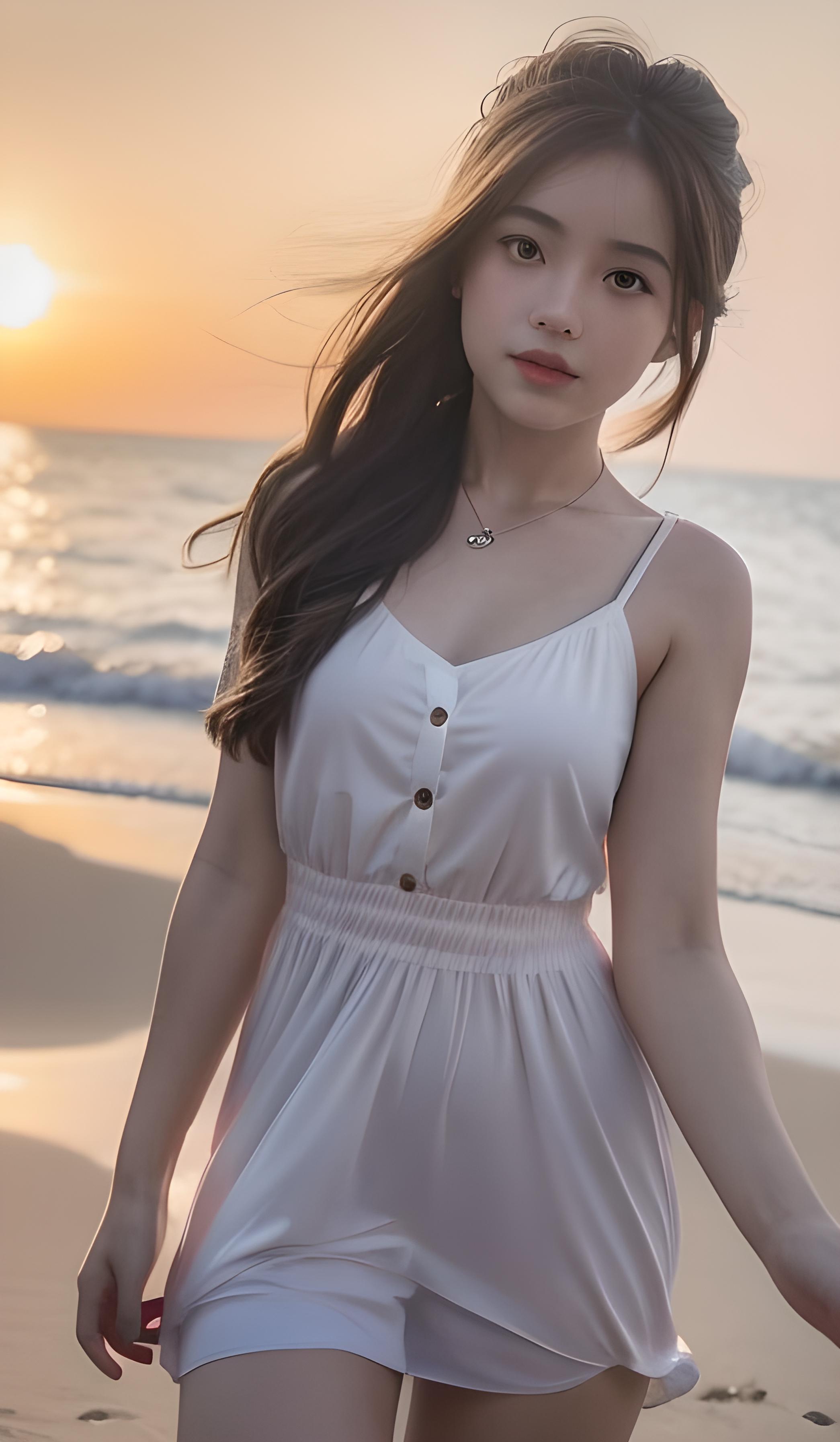 夕阳美女