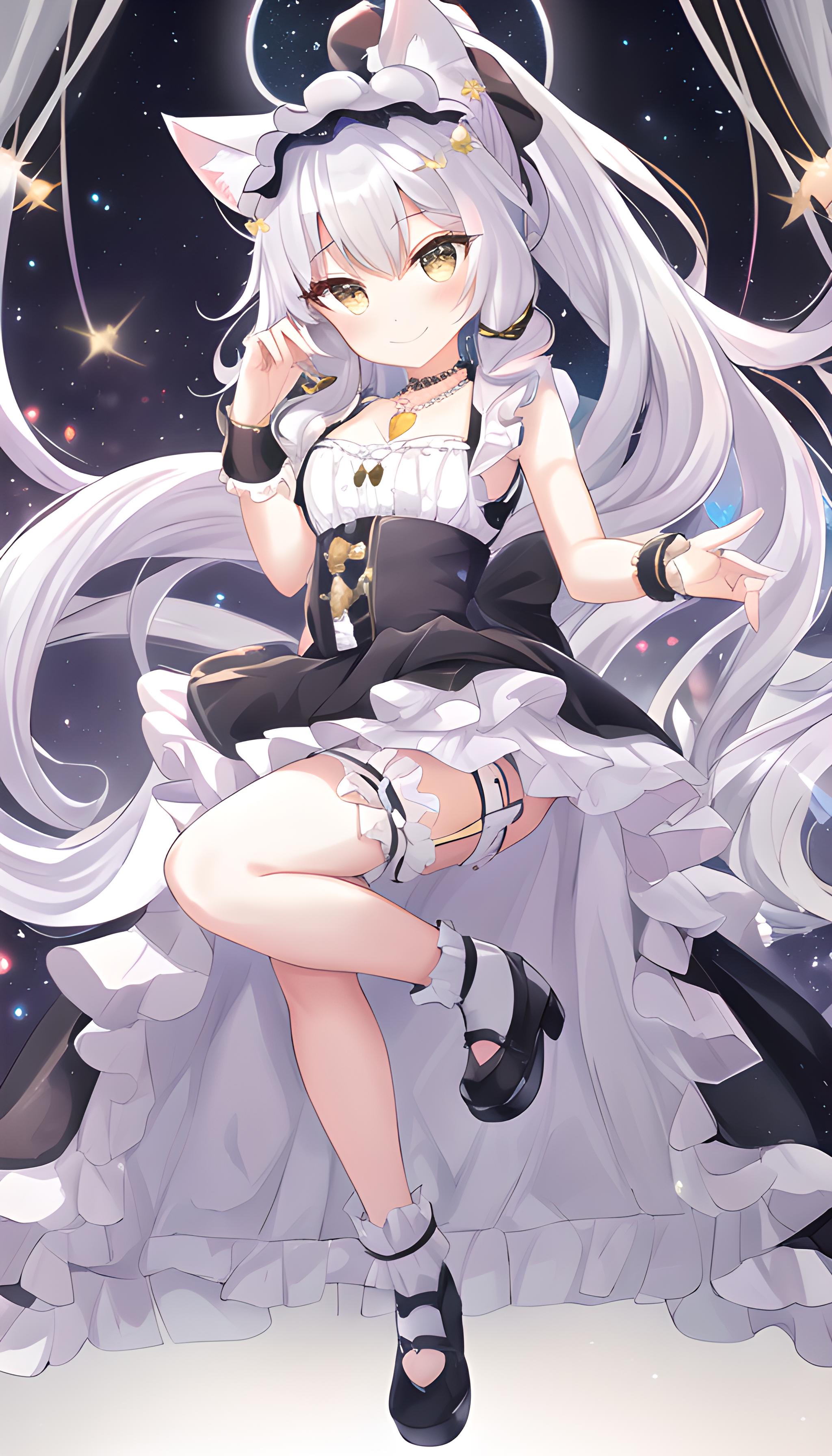 银发猫耳少女