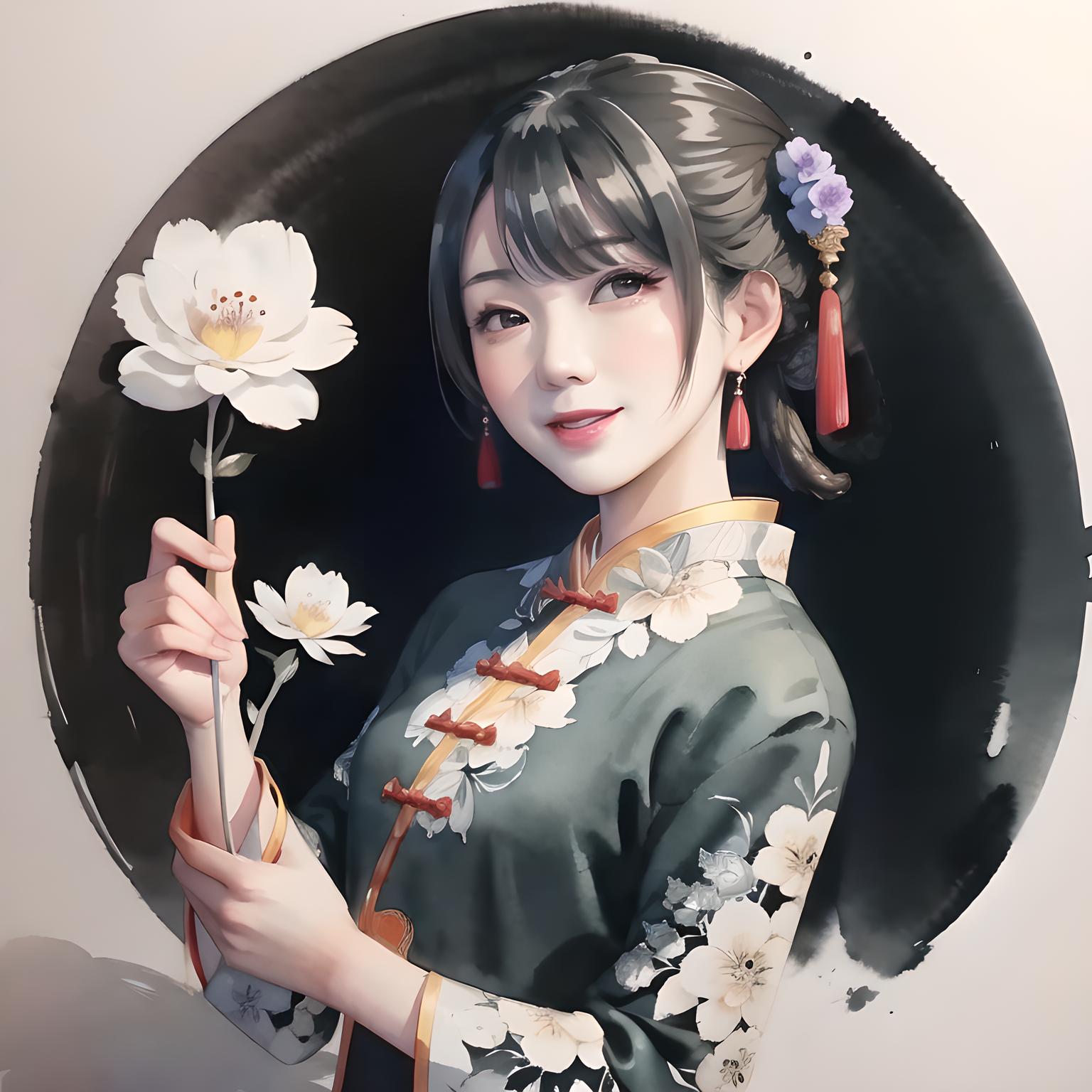 爱笑的酒窝女子