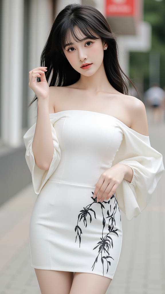 户外街拍微胖女生