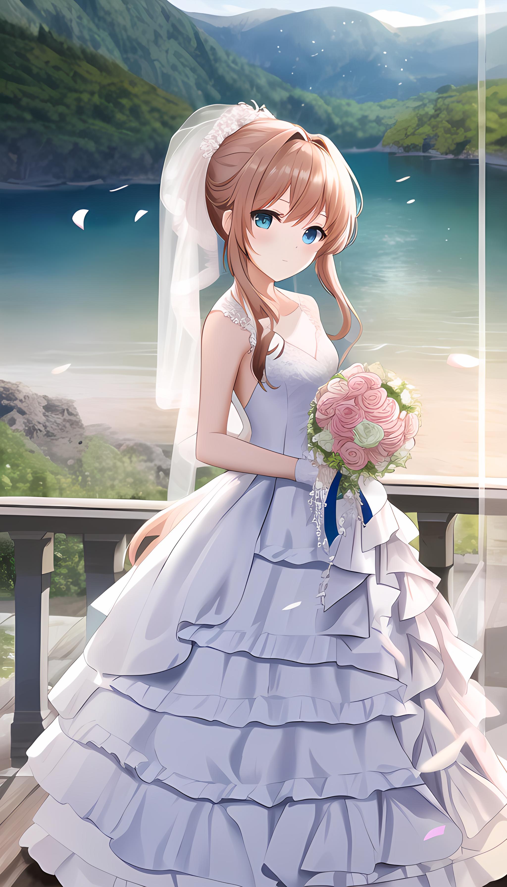 二次元老婆婚纱壁纸