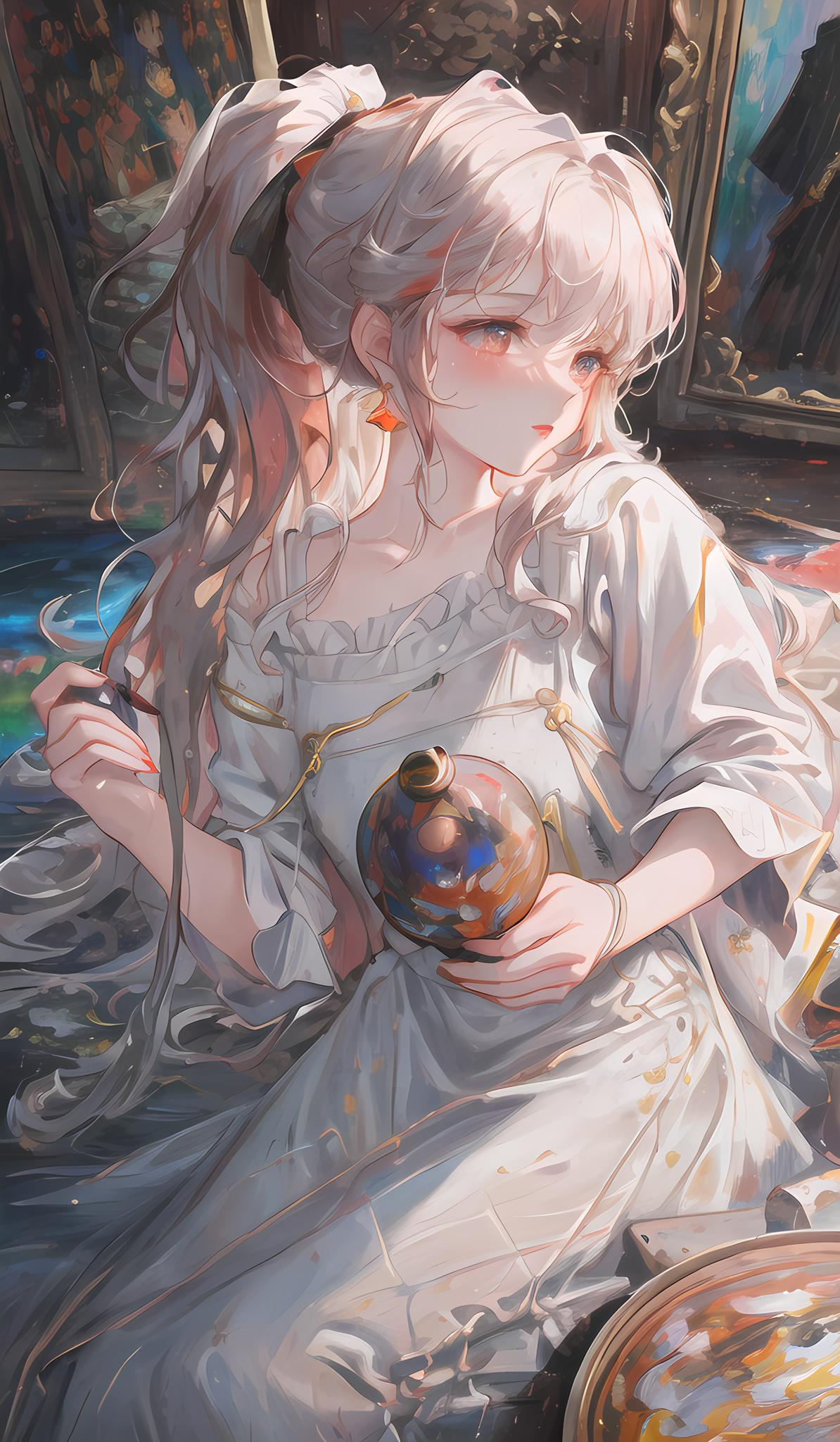 油画少女