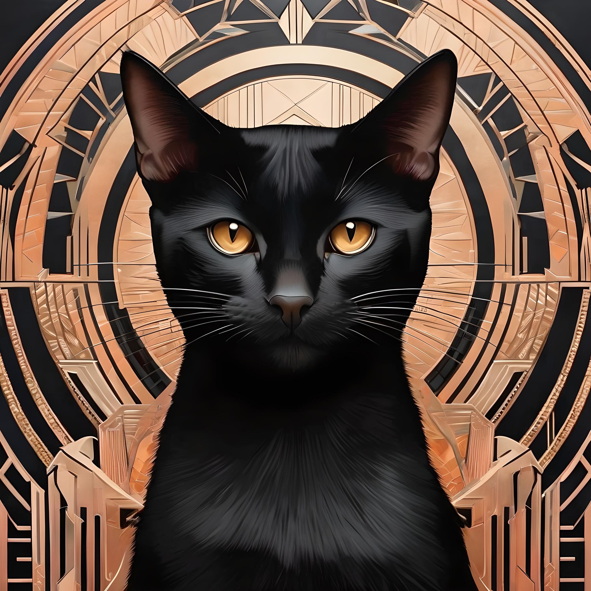 艺术装饰风格黑猫