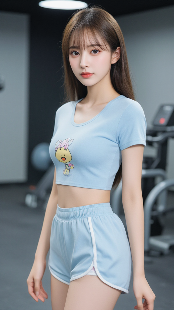 蓝色运动衣女孩