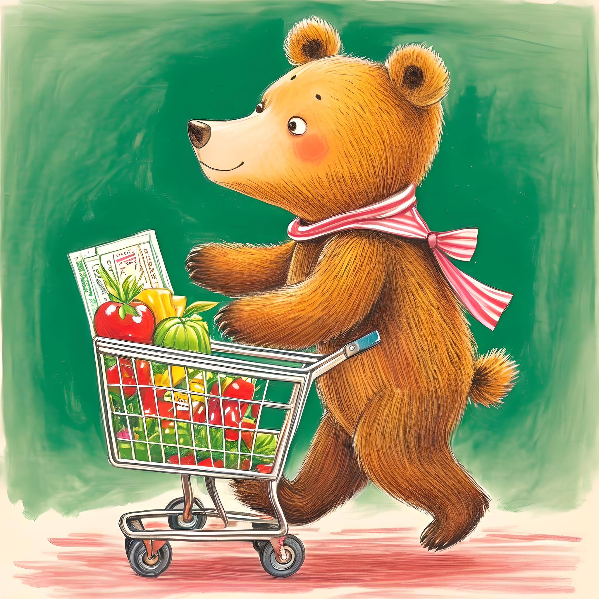 逛超市的小熊