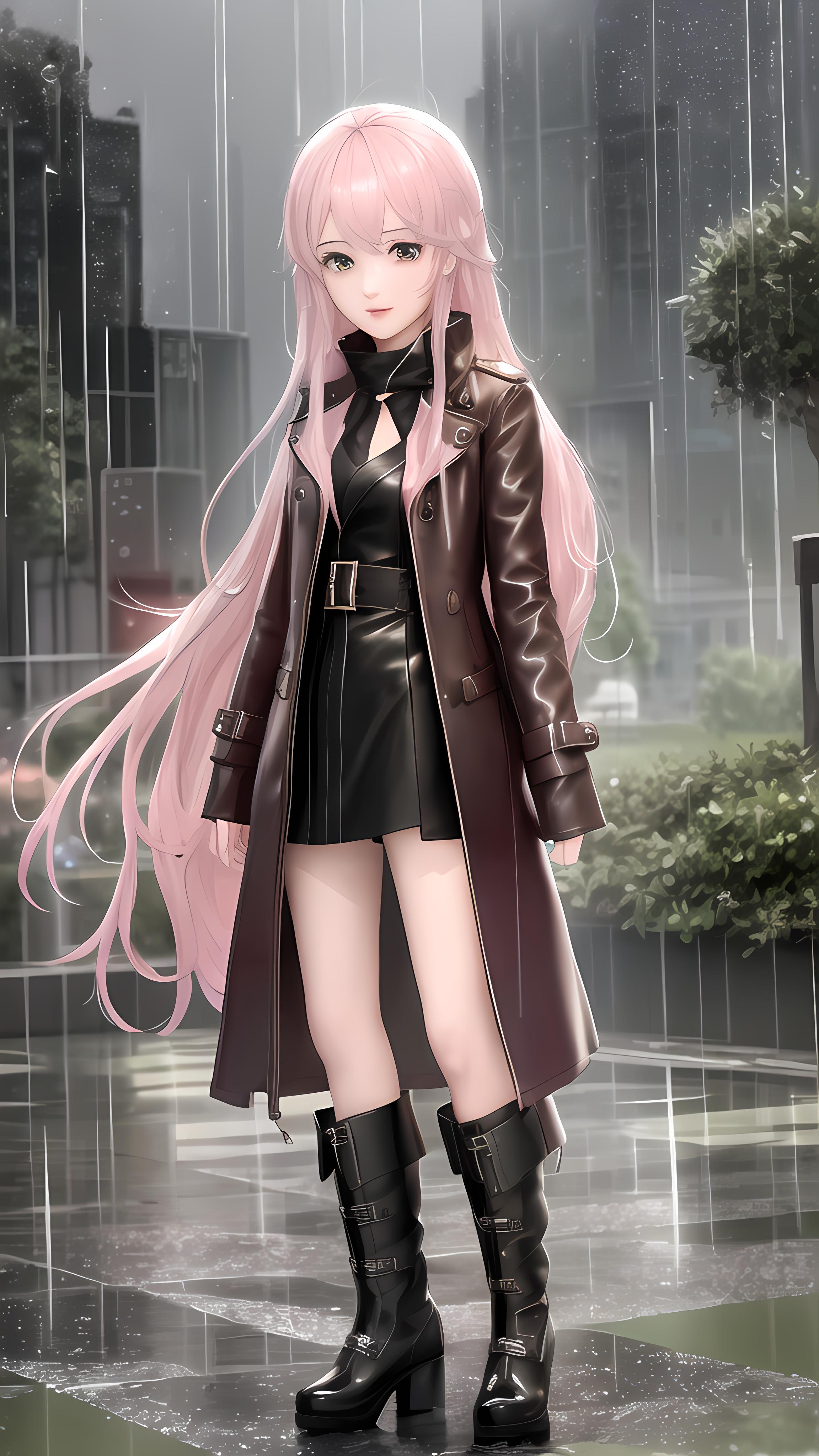 雨中美少女