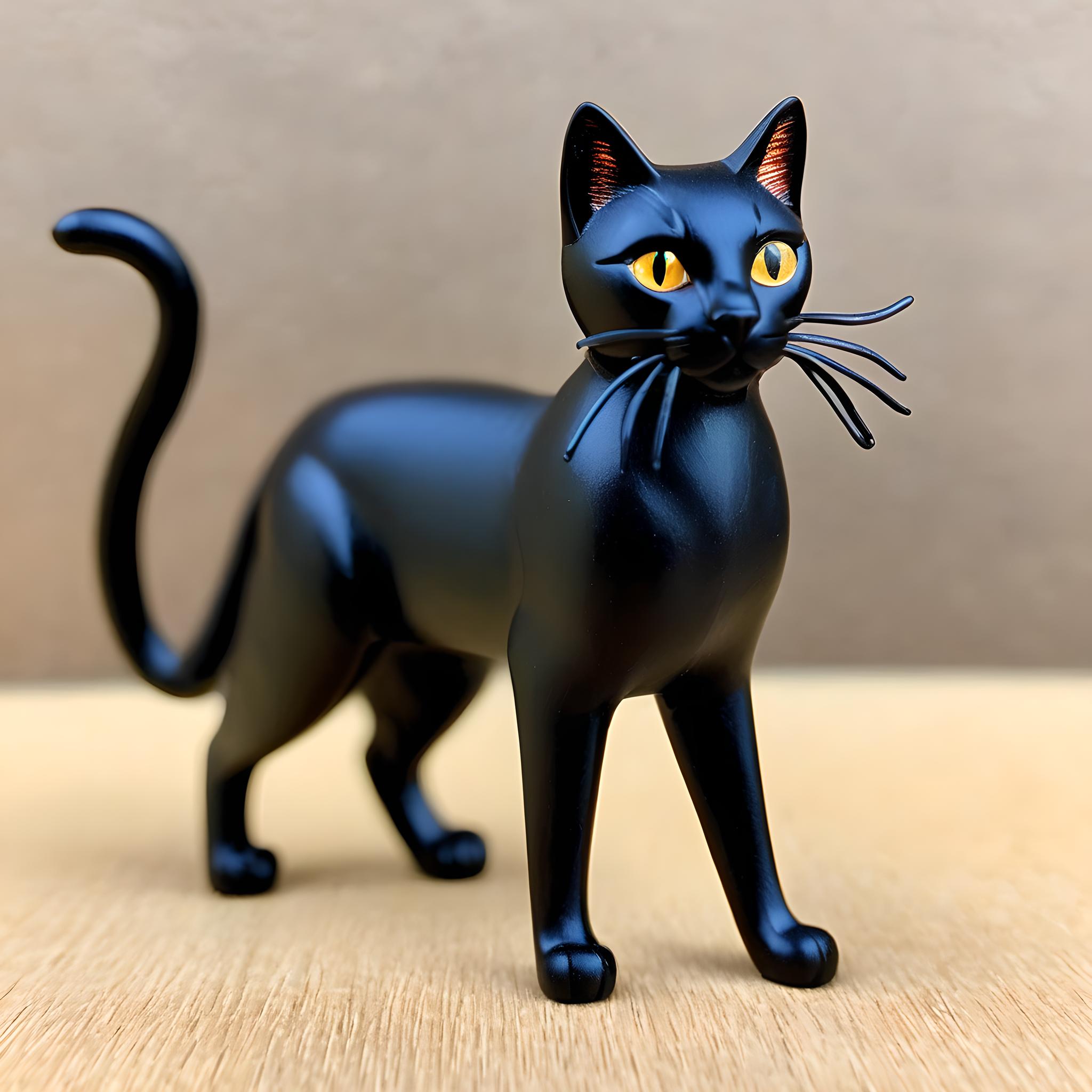 桌面摆件黑猫