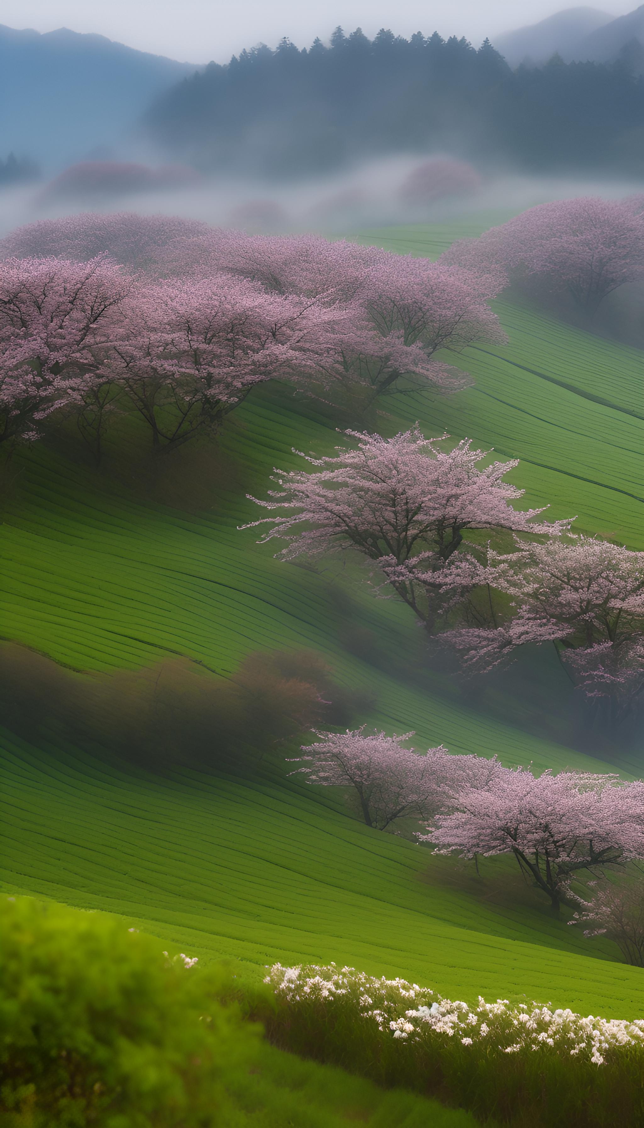 三月桃花满山