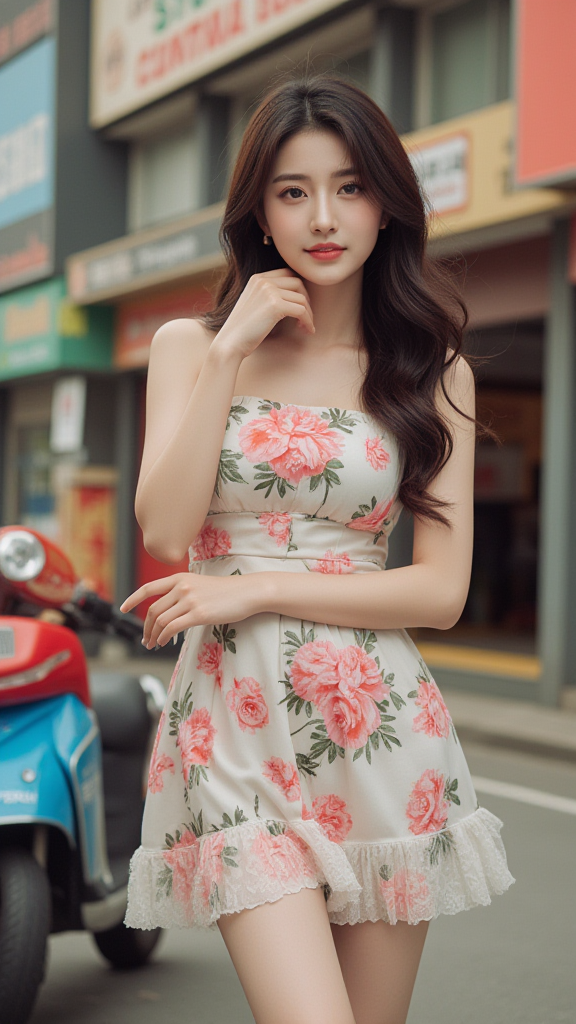 碎花裙女孩